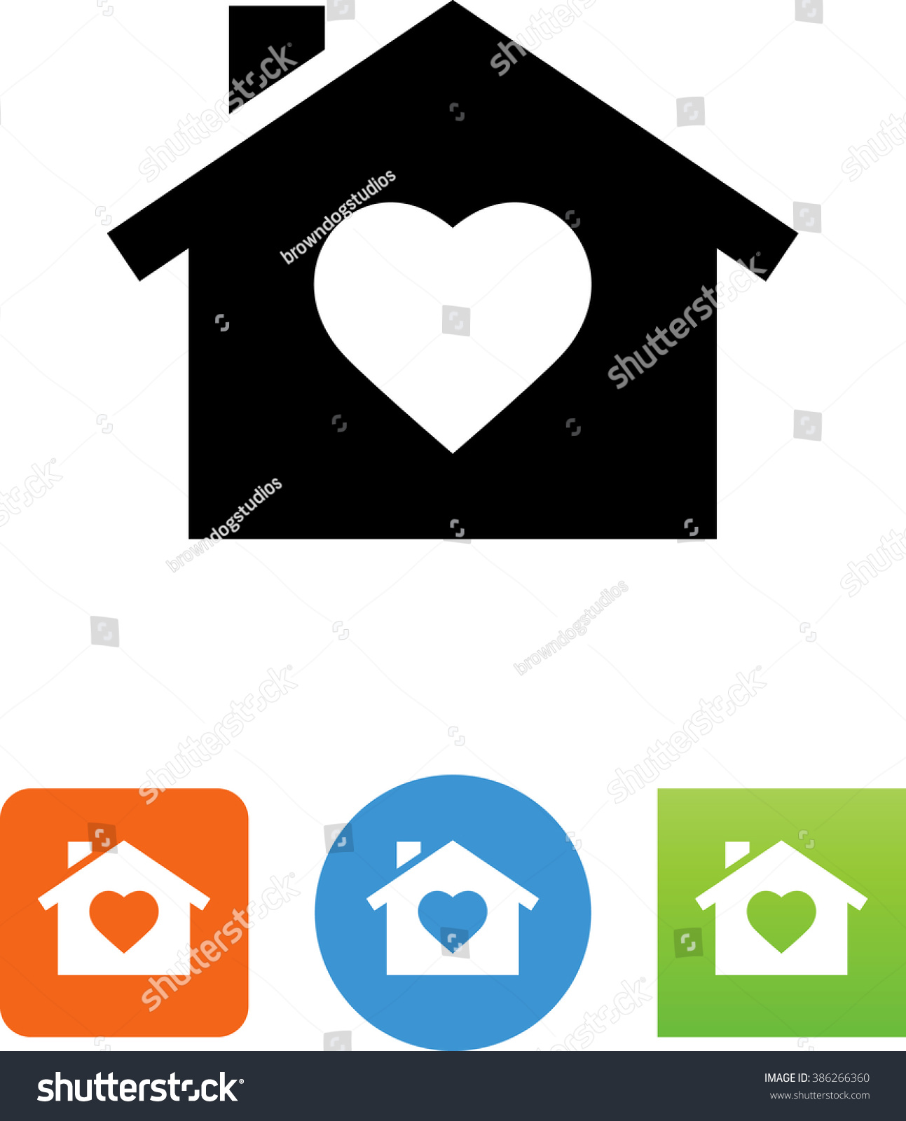 House Heart Icon Stock Vector (Royalty Free) 386266360 | Shutterstock