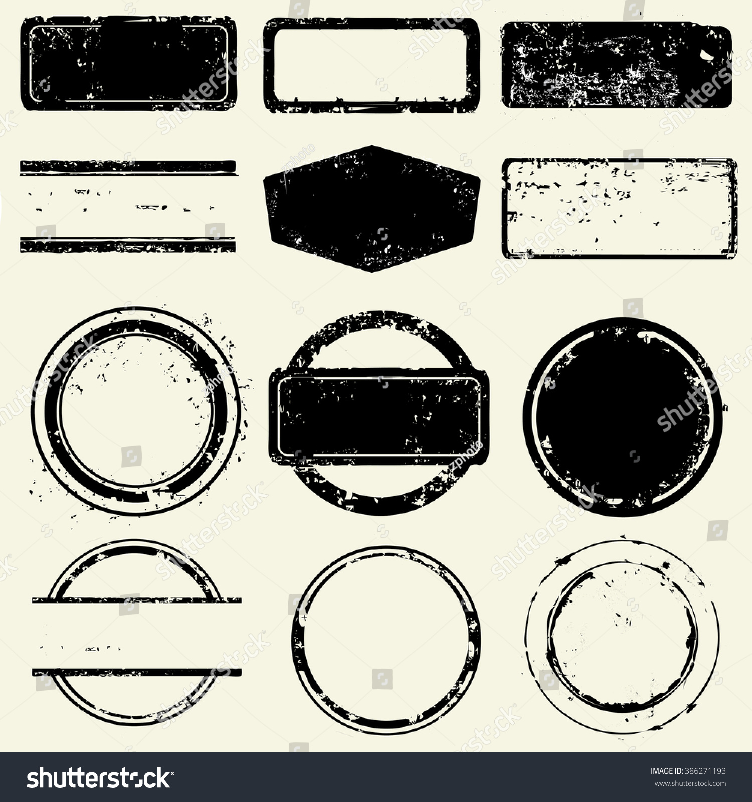 Collection Stamps Frames Stock Vector (Royalty Free) 386271193