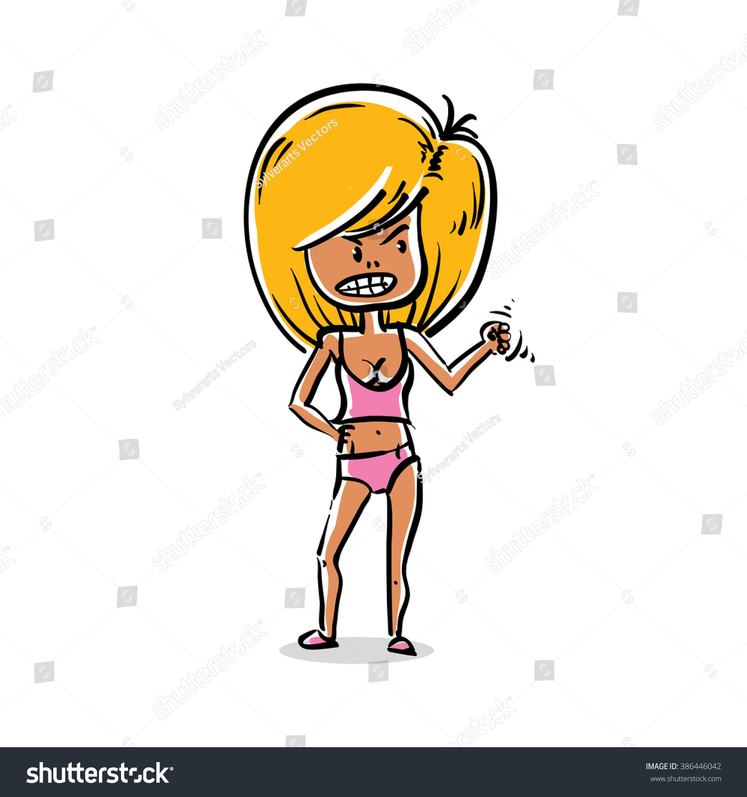 Vector Fulllength Portrait Sexy Woman Cartoon Stock Vector Royalty Free 386446042 Shutterstock 8750