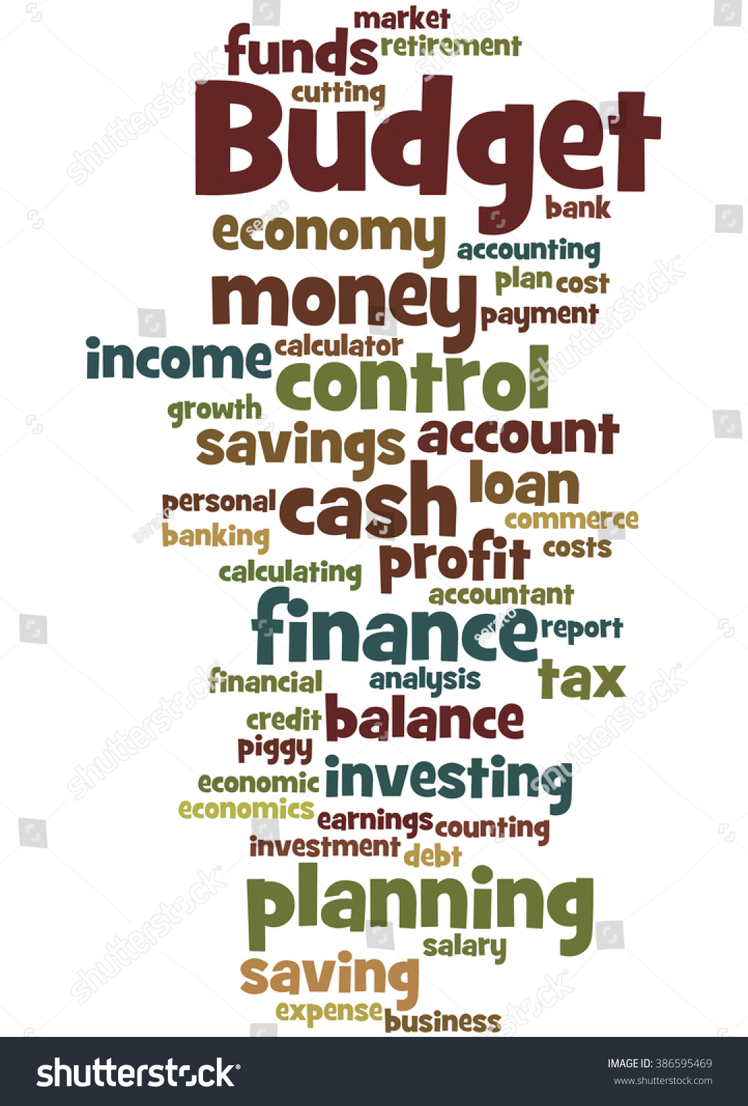 Budget Word Cloud Concept On White Stock Illustration 386595469 ...