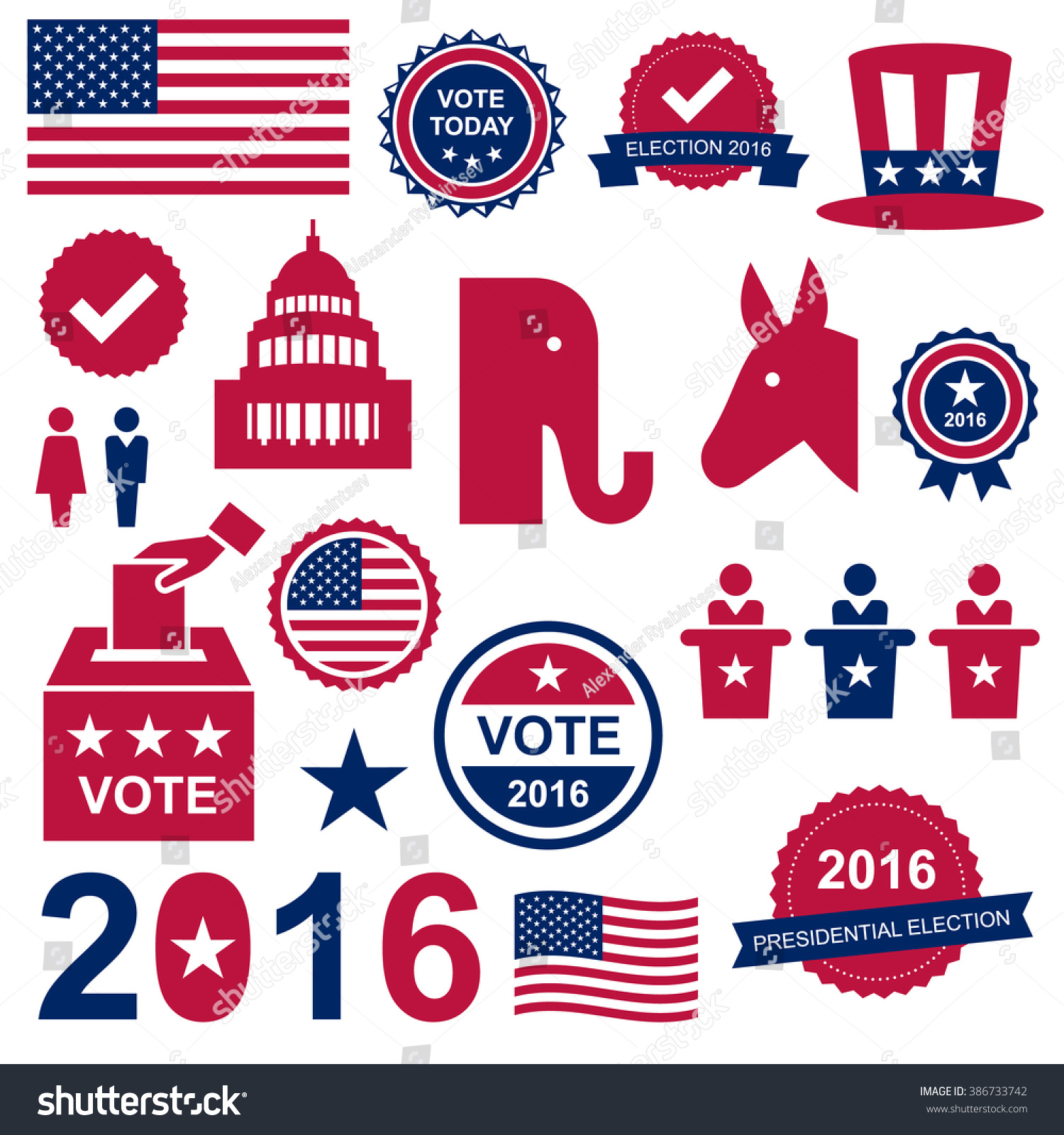 Presidential Election Design Elements Stock Vector (Royalty Free ...