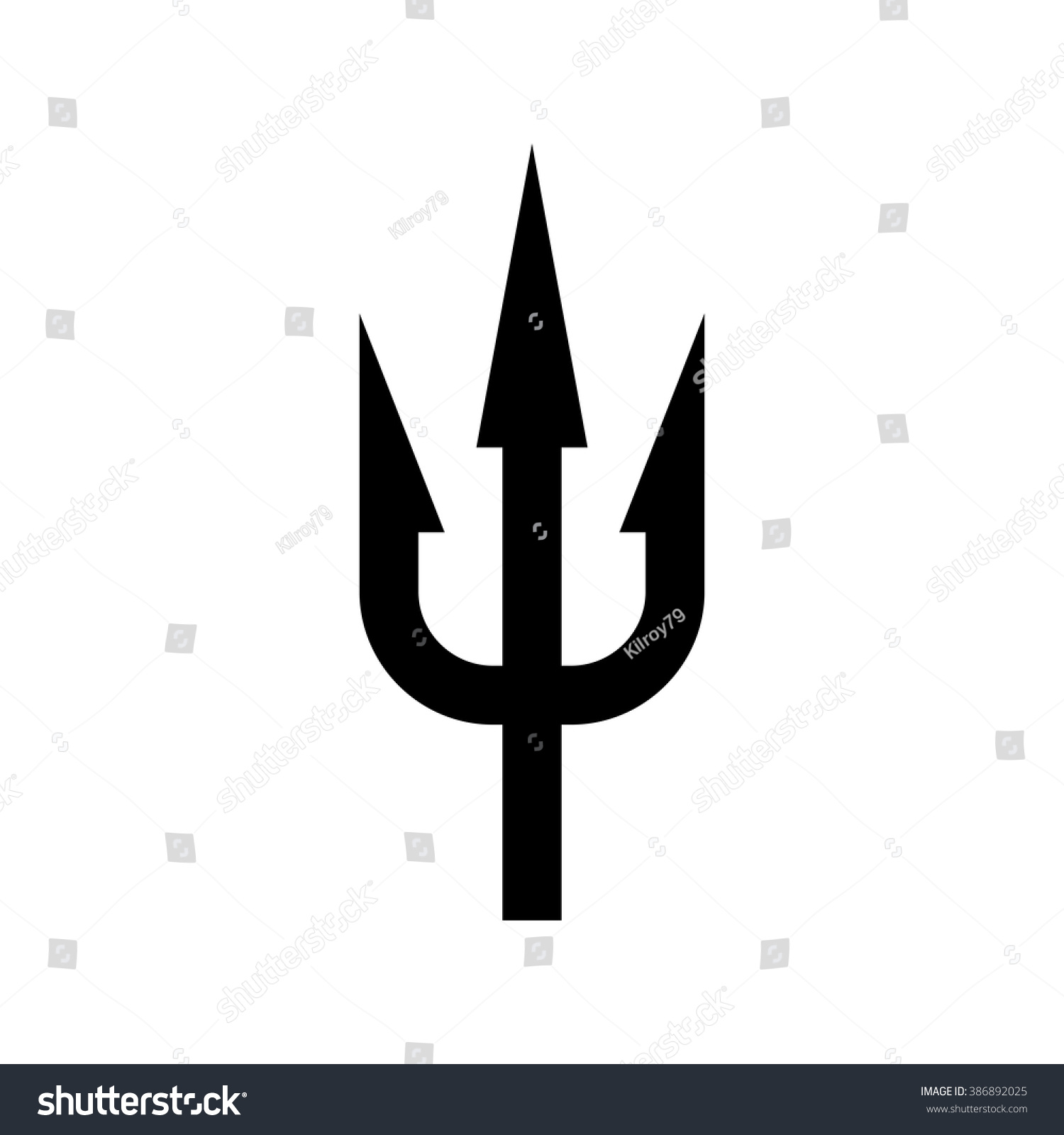 Trident Black Silhouette Sea Neptune Weapon Stock Vector (Royalty Free ...