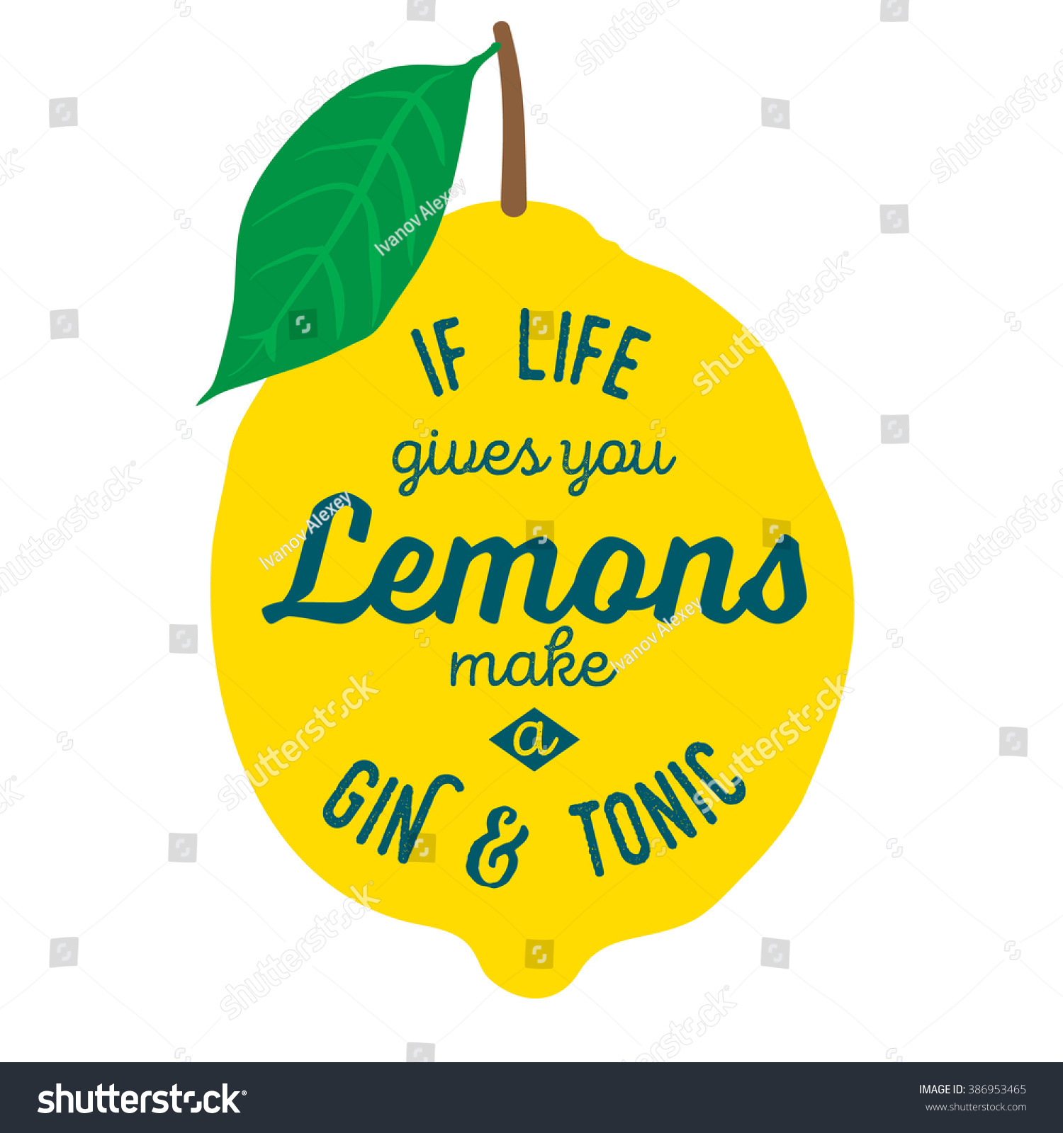 Motivation Quote About Lemons Vector Llustration Stock Vector (Royalty ...