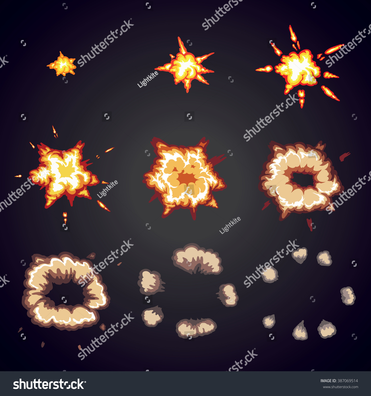 Explode Effect Animation Cartoon Bang Explosion Stock Vector (Royalty ...