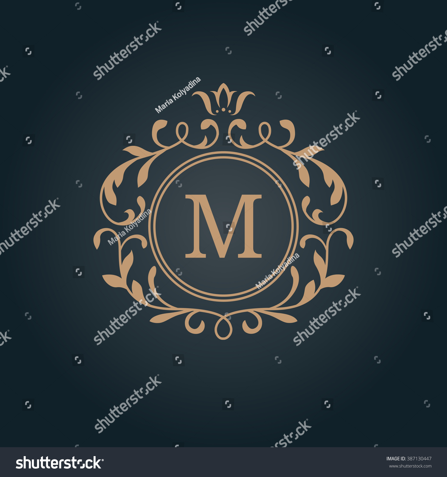 Elegant Floral Monogram Design Template One Stock Vector (royalty Free 