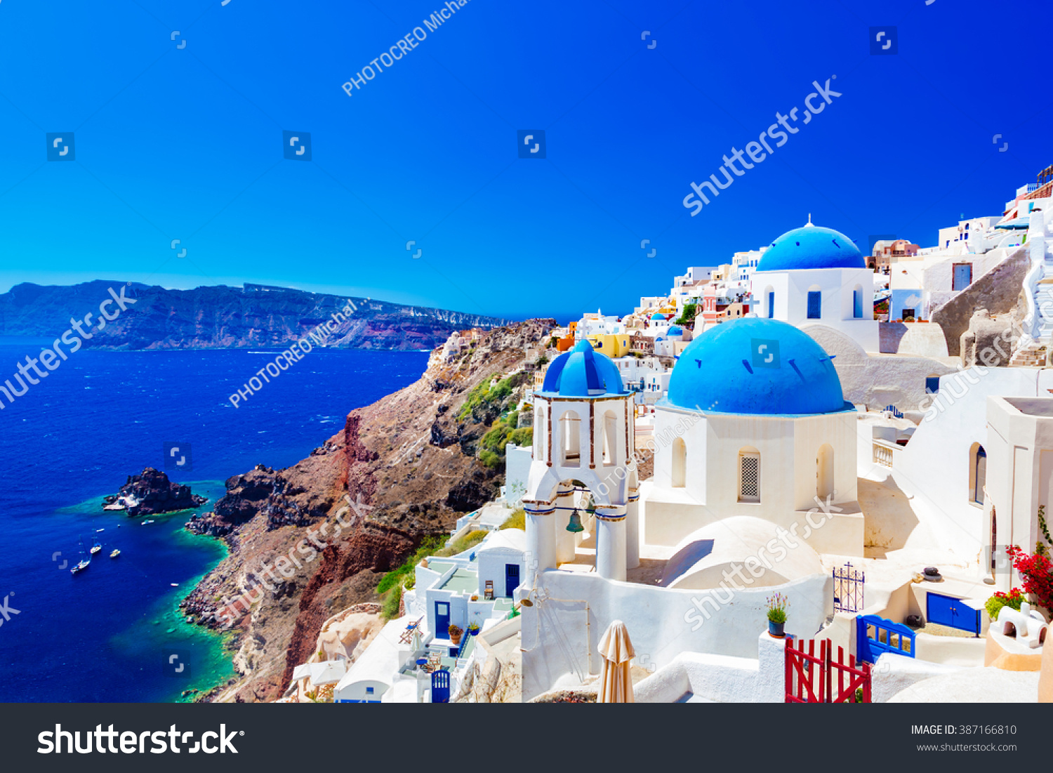 Oia Town On Santorini Island Greece Stock Photo 387166810 | Shutterstock