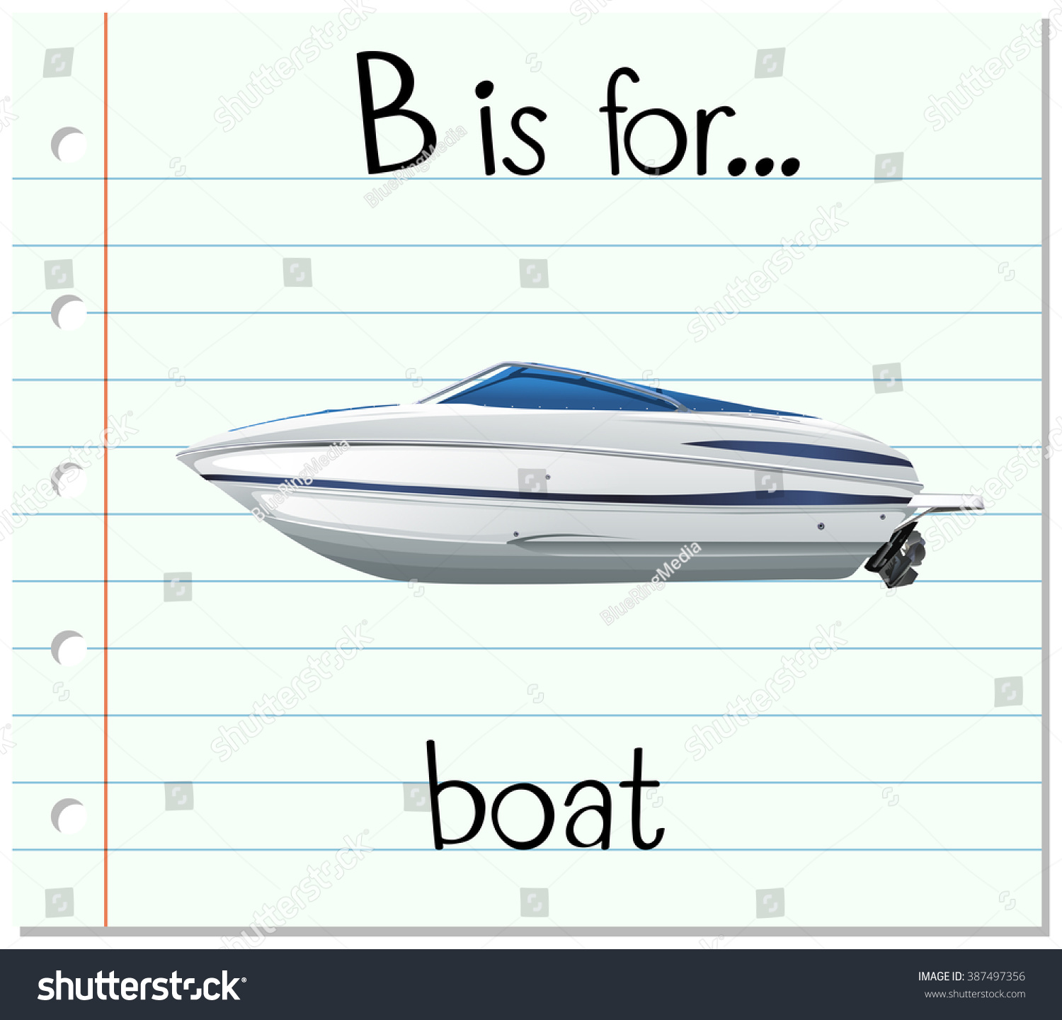 Flashcard Letter B Boat Illustration Stock Vector (Royalty Free ...