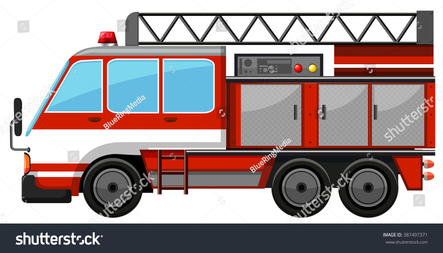 Fire Truck Ladder Illustration Stock Vector (Royalty Free) 387497371 ...