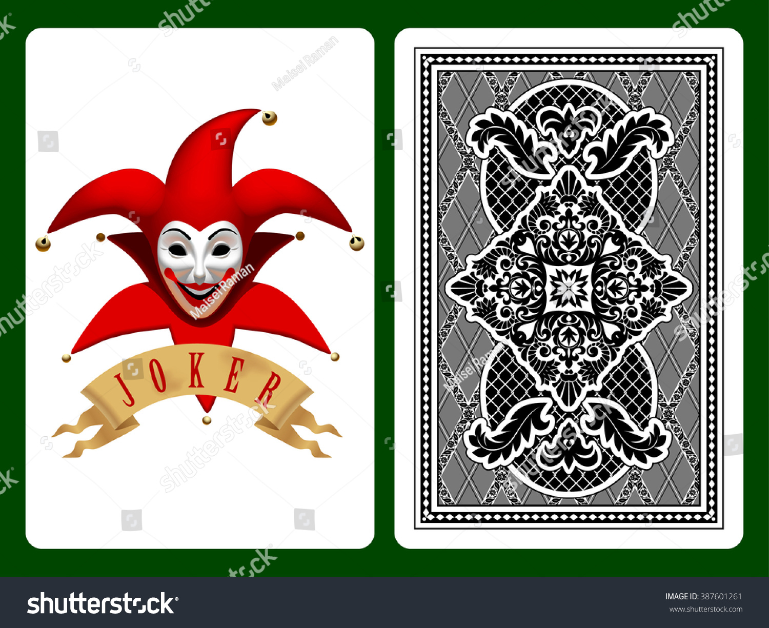 Red Joker Playing Card Backside Background Stock Illustration 387601261 ...