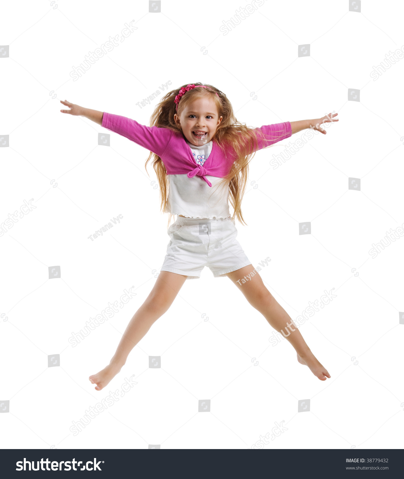 Cute Little Girl Jump Studio Shot Stock Photo 38779432 | Shutterstock