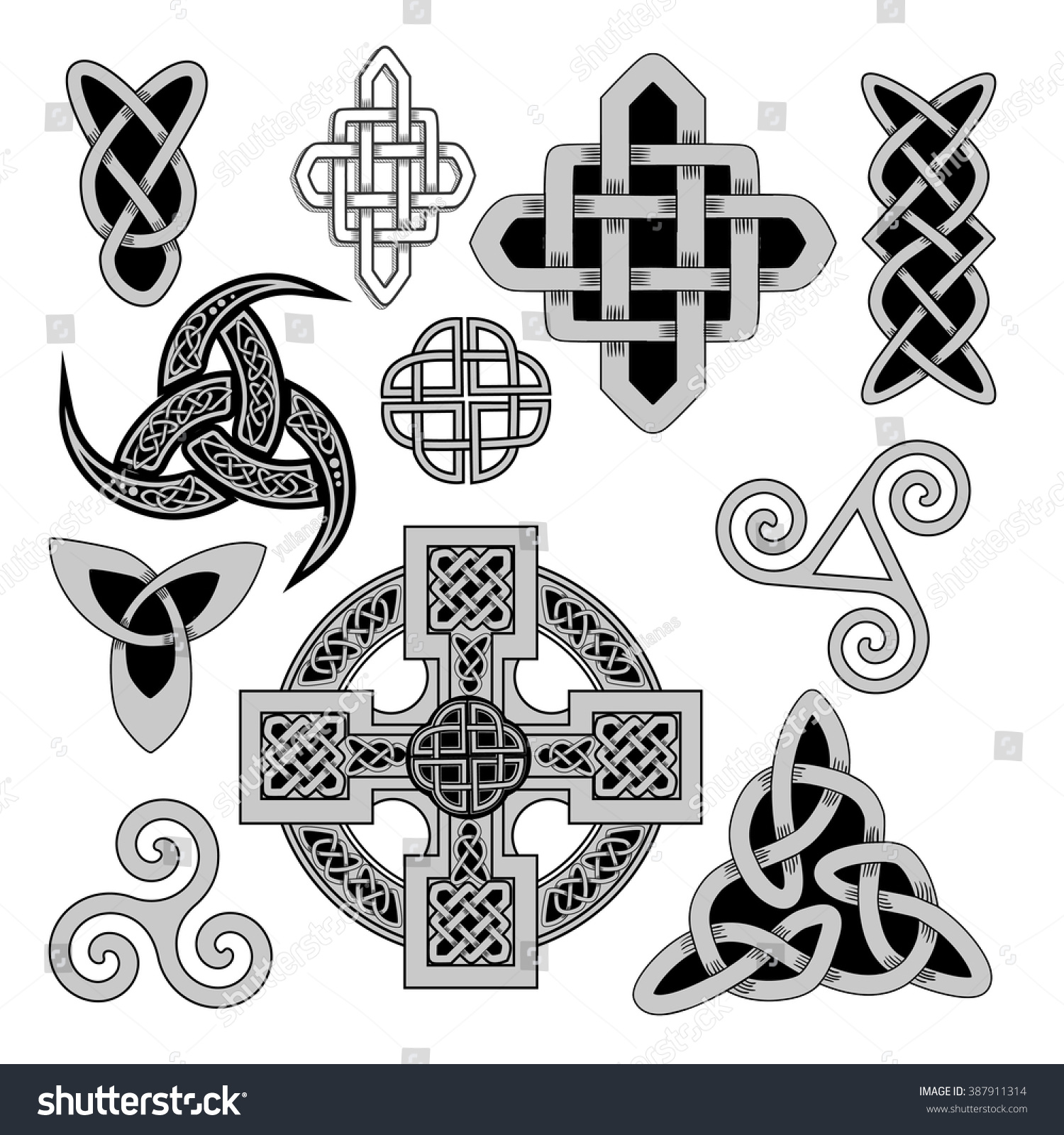 Set Ancient Pagan Scandinavian Sacred Symbols Stock Vector (Royalty ...