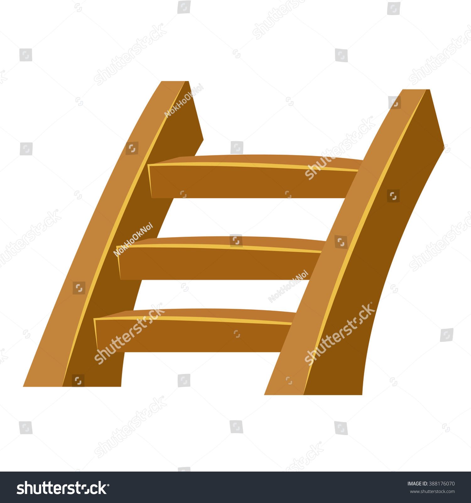 Wooden Stairs Isolated Illustration On White Stock Vector Royalty Free