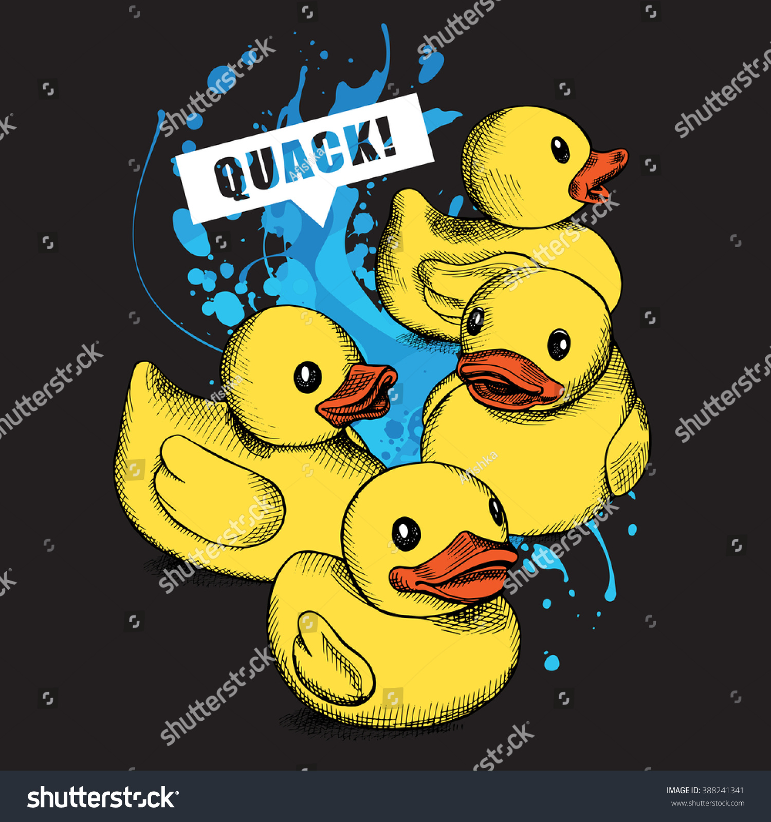 Group Yellow Rubber Ducks Vector Illustration Stock Vector Royalty Free 388241341 Shutterstock