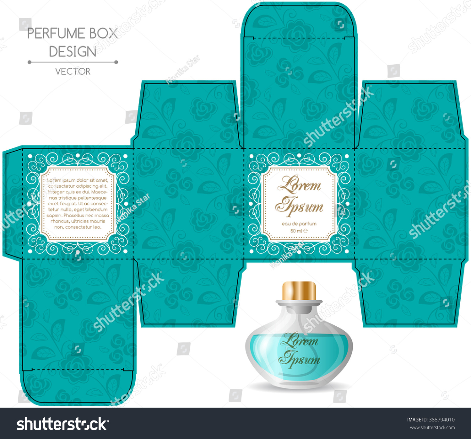 Perfume Box Design Retro Style Vector Stock Vector (royalty Free 