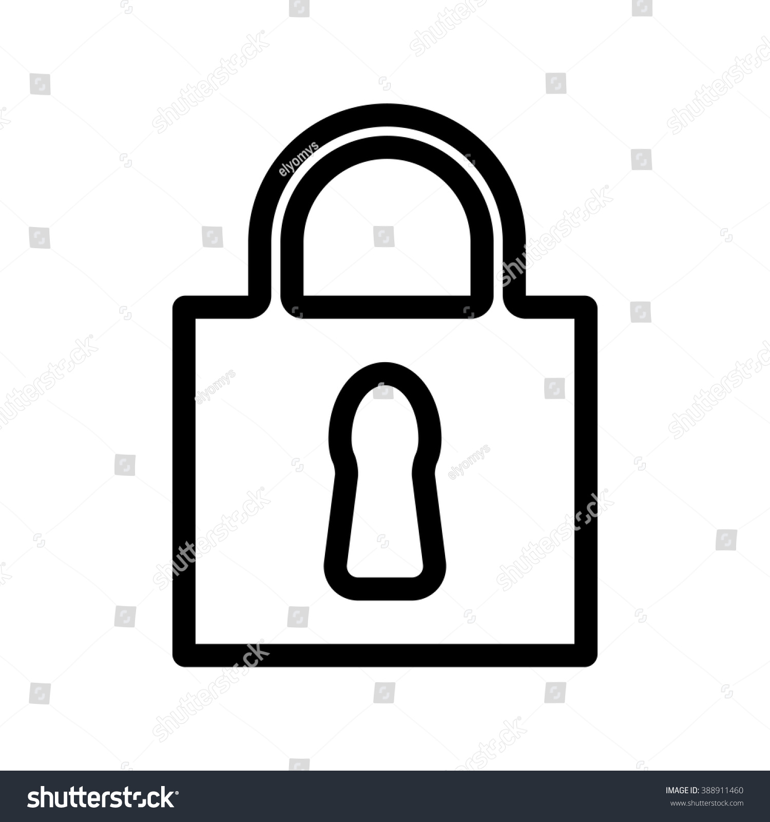 Simple Black White Lock Icon Stock Vector (Royalty Free) 388911460 ...