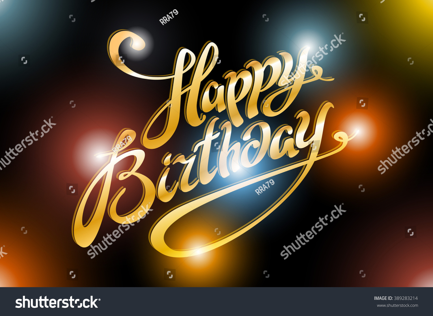 Light Illustration Happy Birthday Typography Background Stock ...