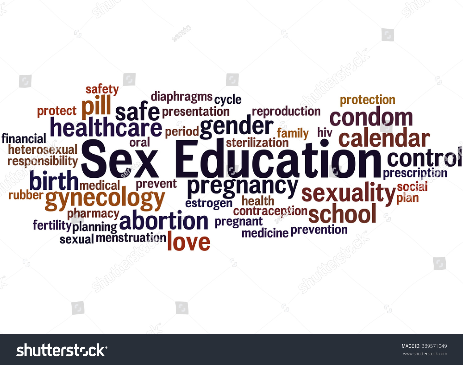 Sex Education Word Cloud Concept On Stock Illustration 389571049