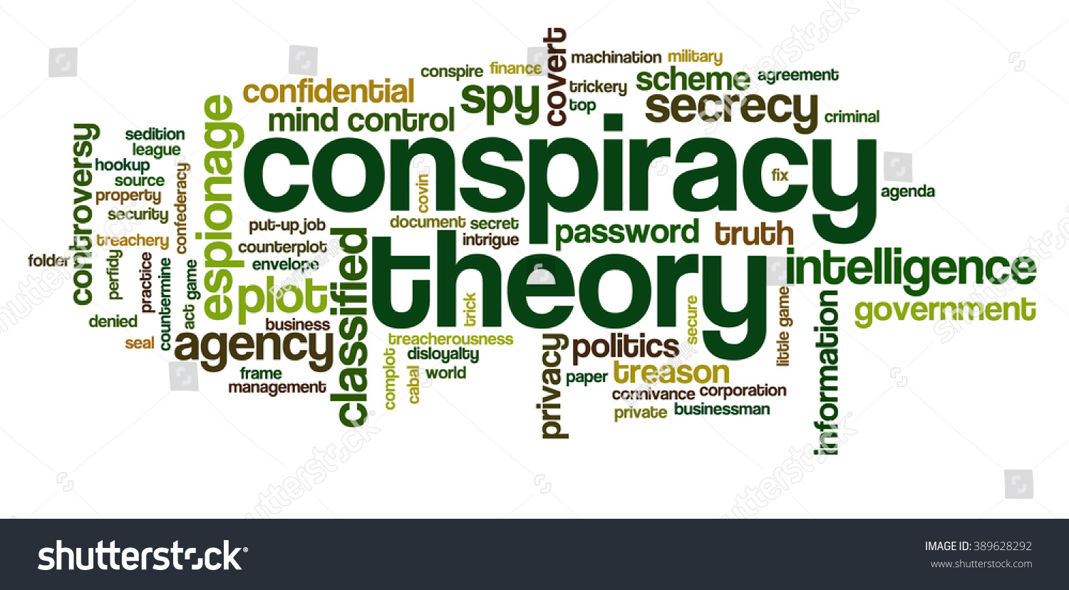 Word Cloud Containing Words Related Conspiracy Stock Vector (Royalty ...