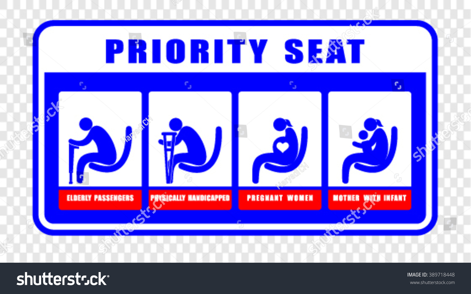 Priority Seat Sticker Stock Vector (Royalty Free) 389718448 | Shutterstock