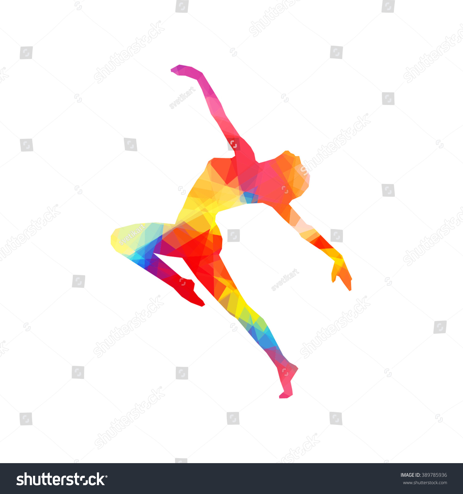 Colorful Stylized Dancers Pose Drawing Made Stock Vector (Royalty Free ...