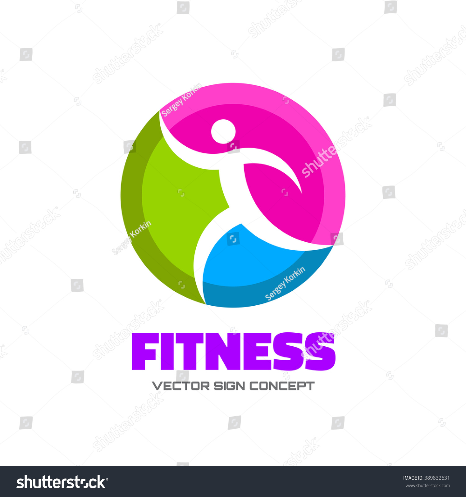 Fitness Vector Logo Concept Illustration Human Stock Vector (Royalty ...