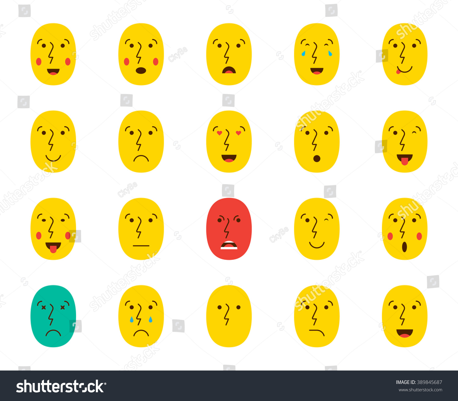 Set Emoticons Emoji Vector Illustration Stock Vector (Royalty Free ...