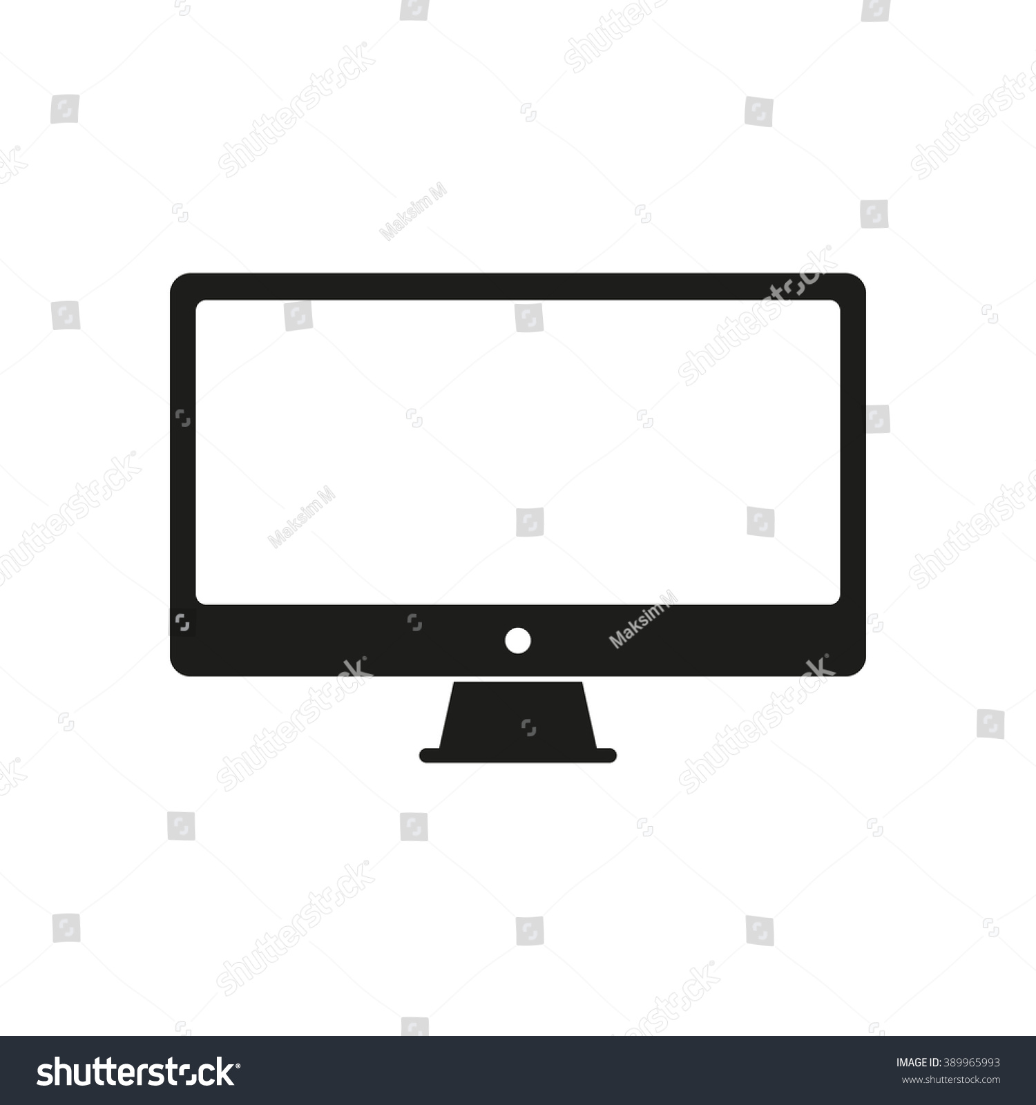 Monitor Icon Screen Icon Black White Stock Vector (Royalty Free ...