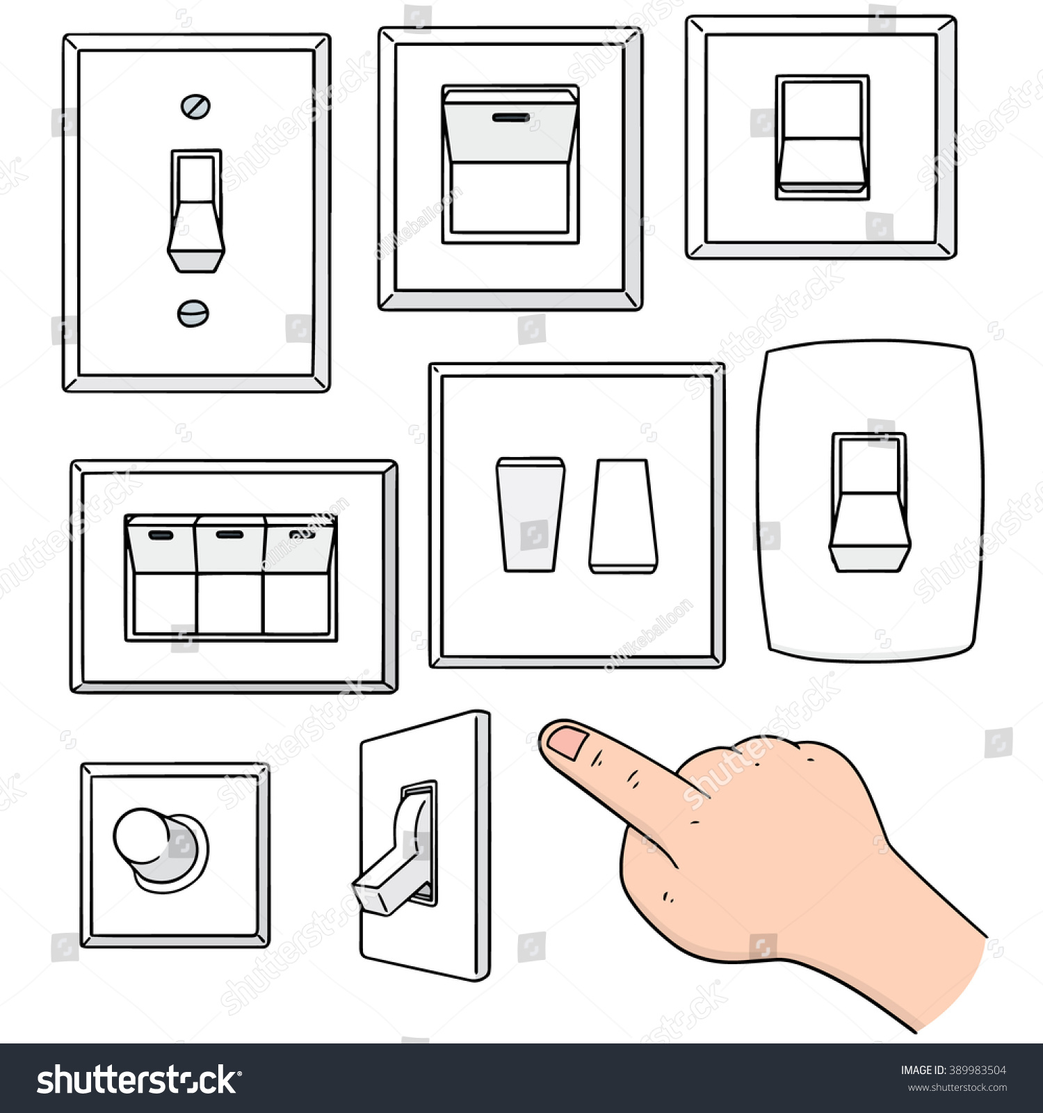 Vector Set Electric Switch Stock Vector (Royalty Free) 389983504 ...