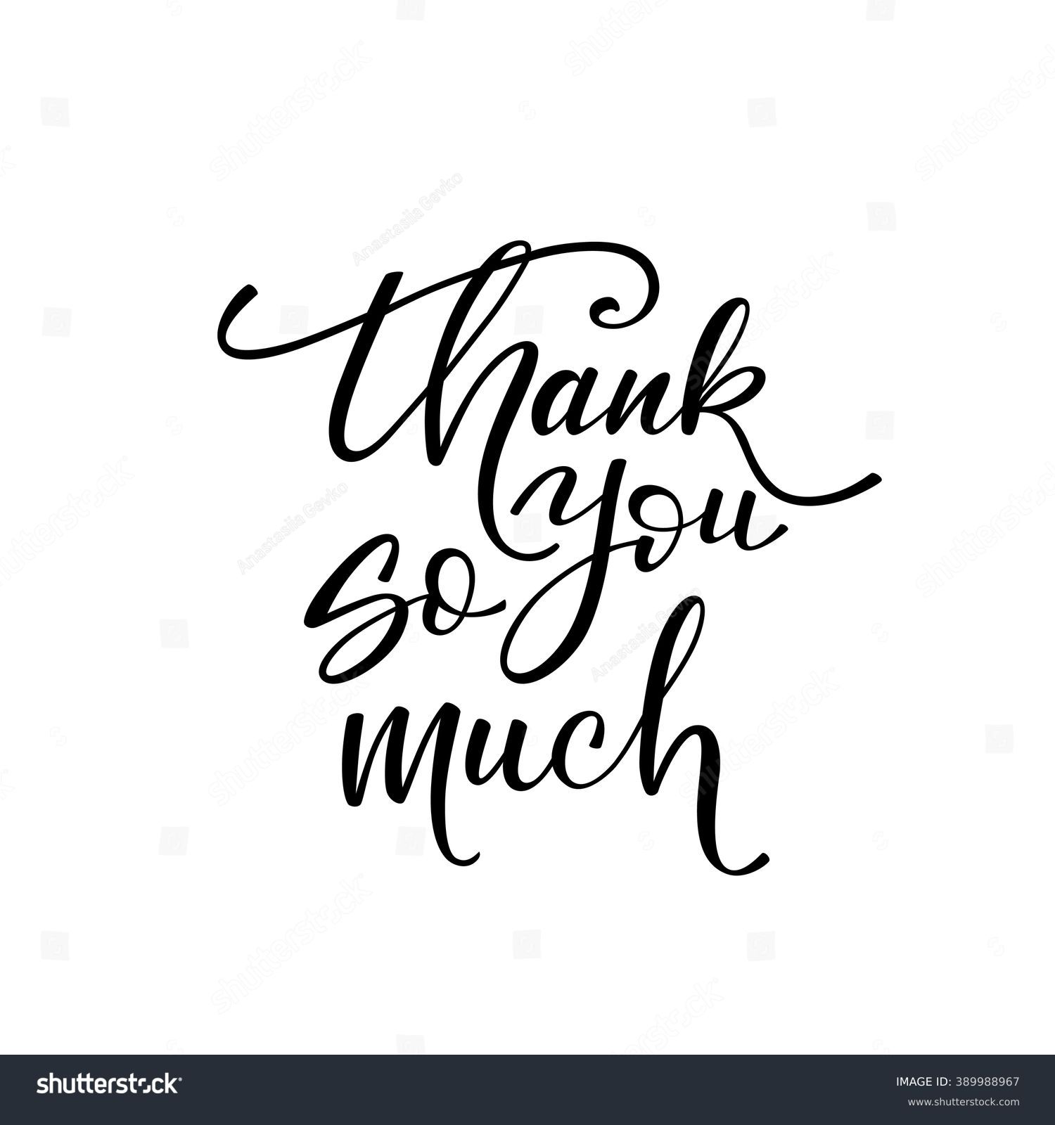 Thank You Much Card Hand Drawn Stock Vector Royalty Free 389988967 Shutterstock 8976