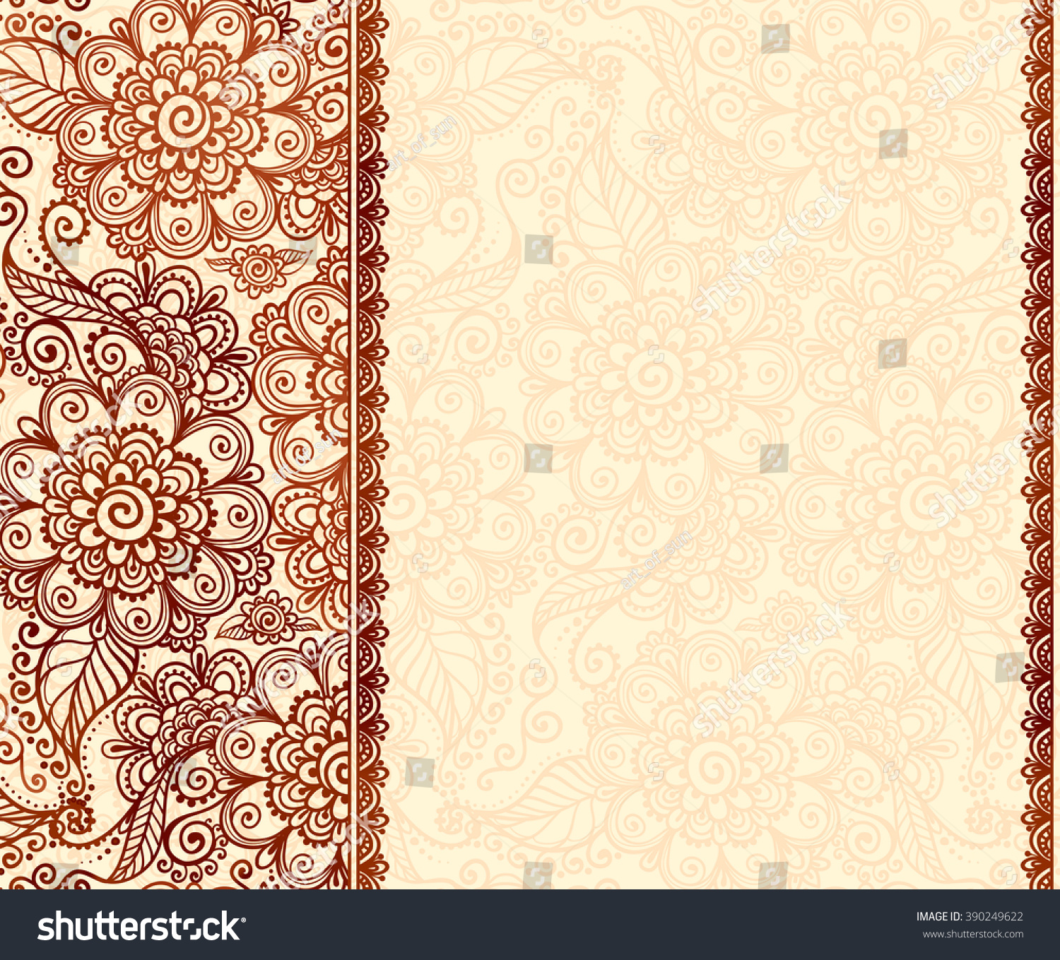 Vintage Henna Tatto Mehndi Flowers Vector Stock Vector (Royalty Free ...