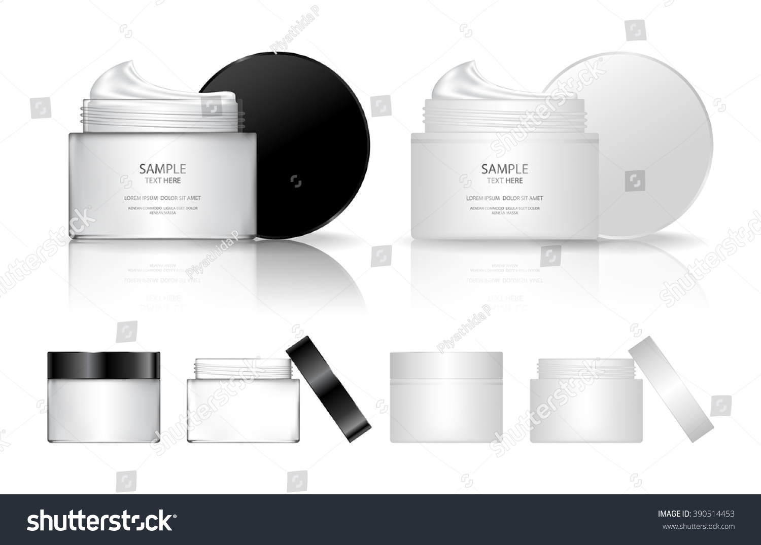 Cream Jar Isolated On White Background Stock Vector (Royalty Free ...