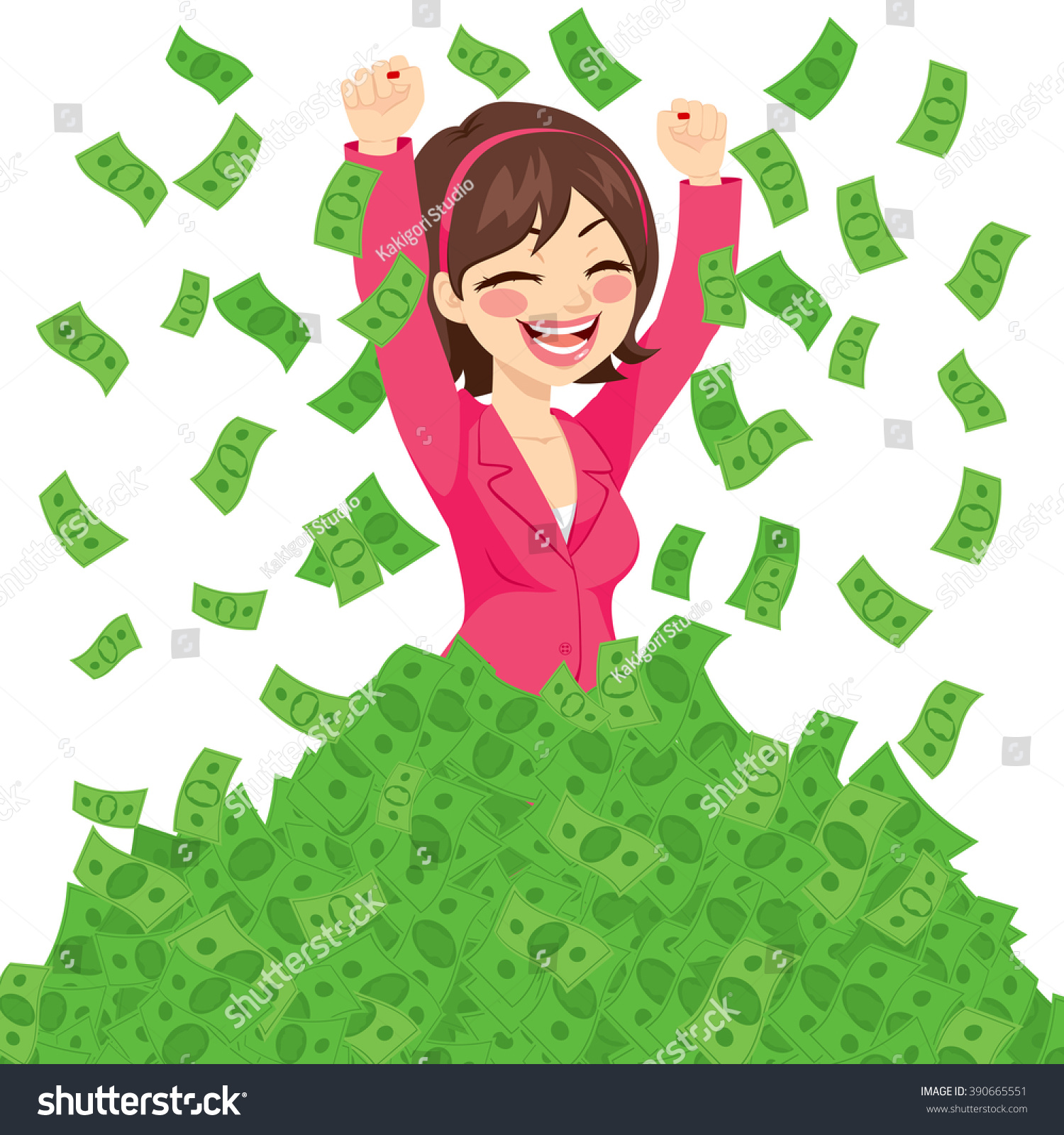 stock-vector-happy-rich-successful-businesswoman-raising-from-huge-pile-of-green-money-banknotes-wearing-pink-390665551.jpg
