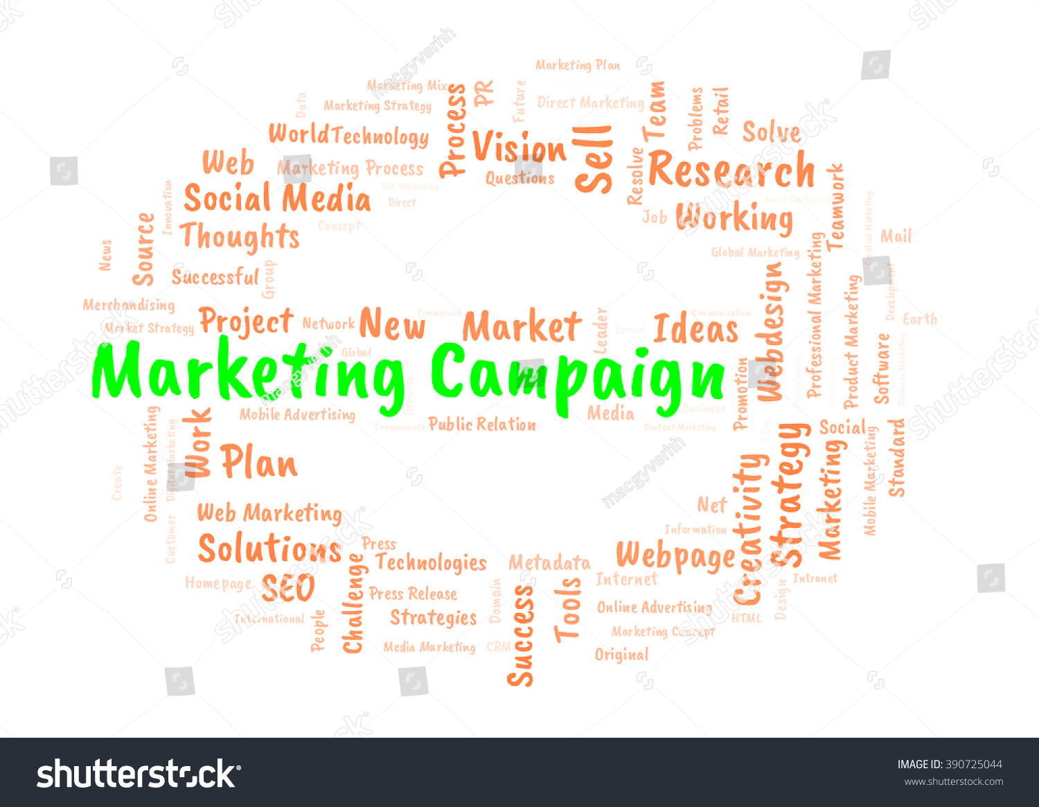 Marketing Campaign Word Cloud Stock Illustration 390725044 | Shutterstock