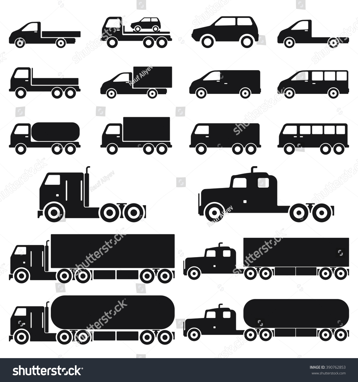 Truck Transport Set Icon Vector Illustration Stock Vector (Royalty Free ...