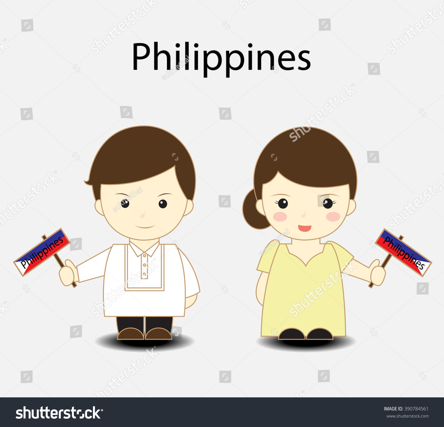 Philippines Cartoon Vector Stock Vector (Royalty Free) 390784561 ...