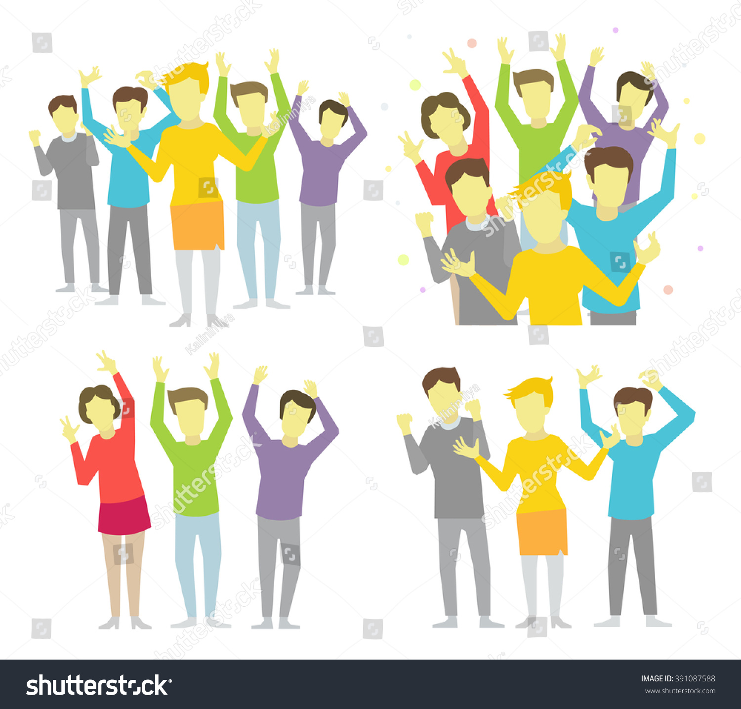 Happy People Joyful Group Vector Illustration Stock Vector (Royalty ...