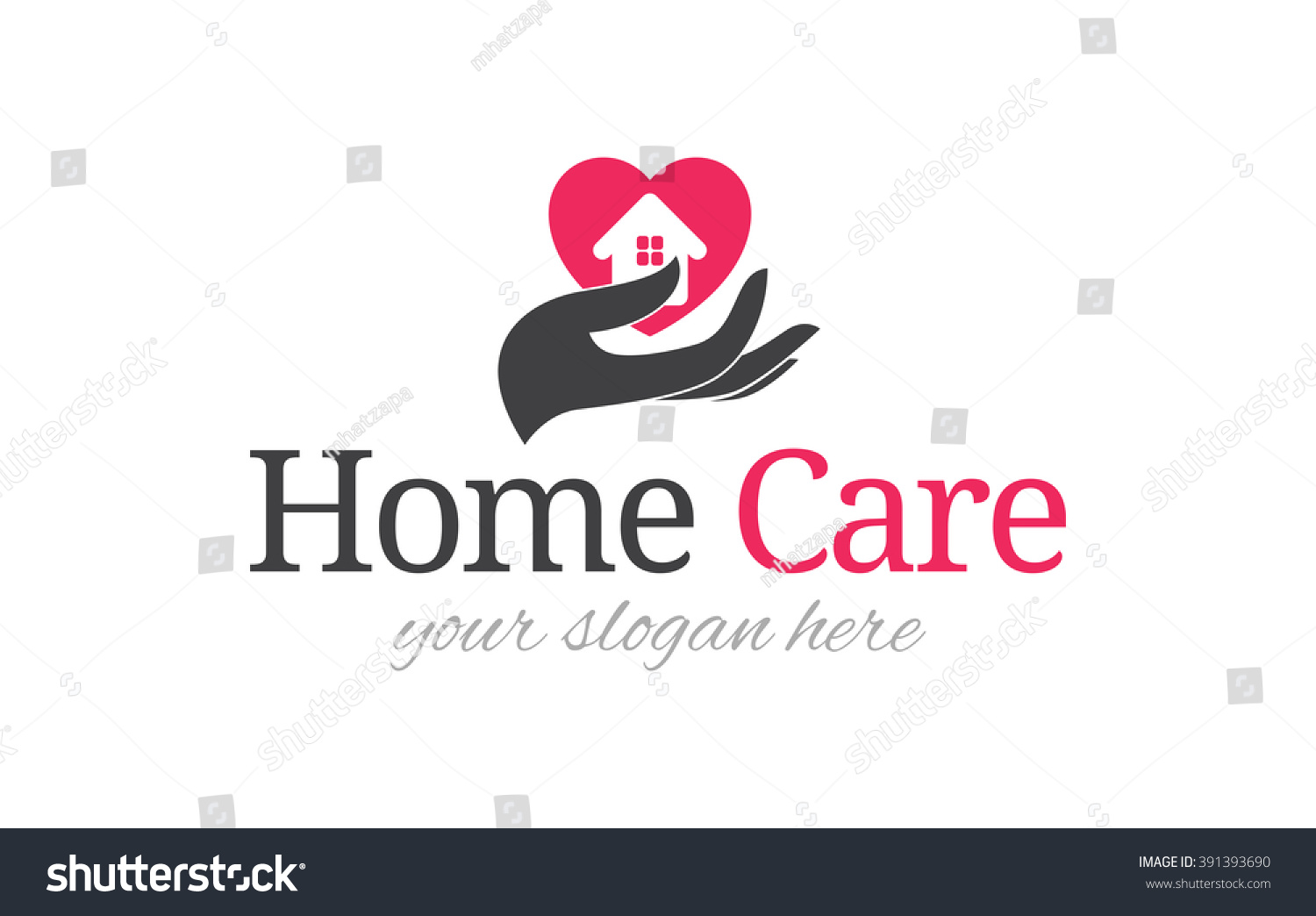 Home Care Logo Template Stock Vector (Royalty Free) 391393690 ...