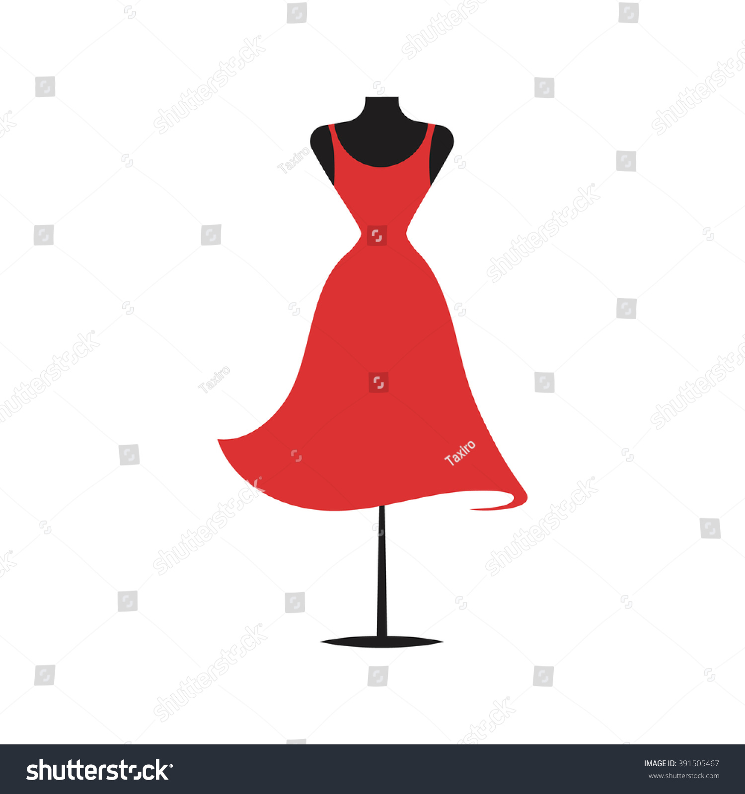Dress Red Mannequin Illustration Stock Vector (Royalty Free) 391505467 ...