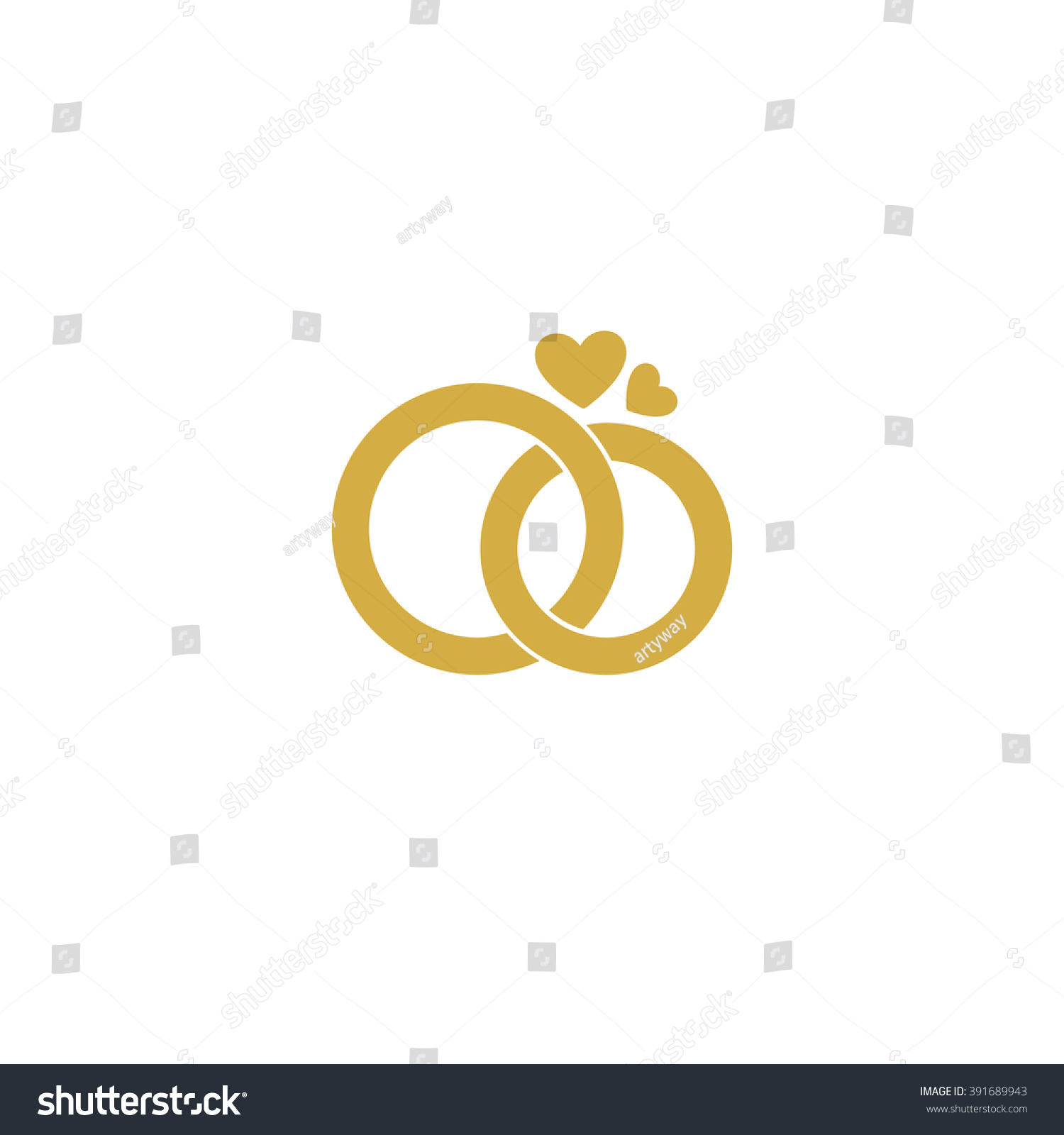 Wedding Logo Gold Wedding Ringsstylized Engagement Stock Vector ...