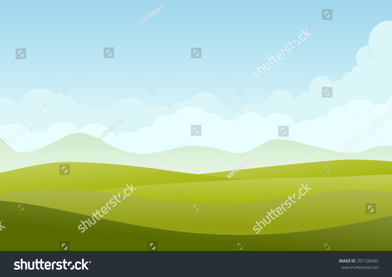 Green Landscape Vector Stock Vector (Royalty Free) 391726432 | Shutterstock