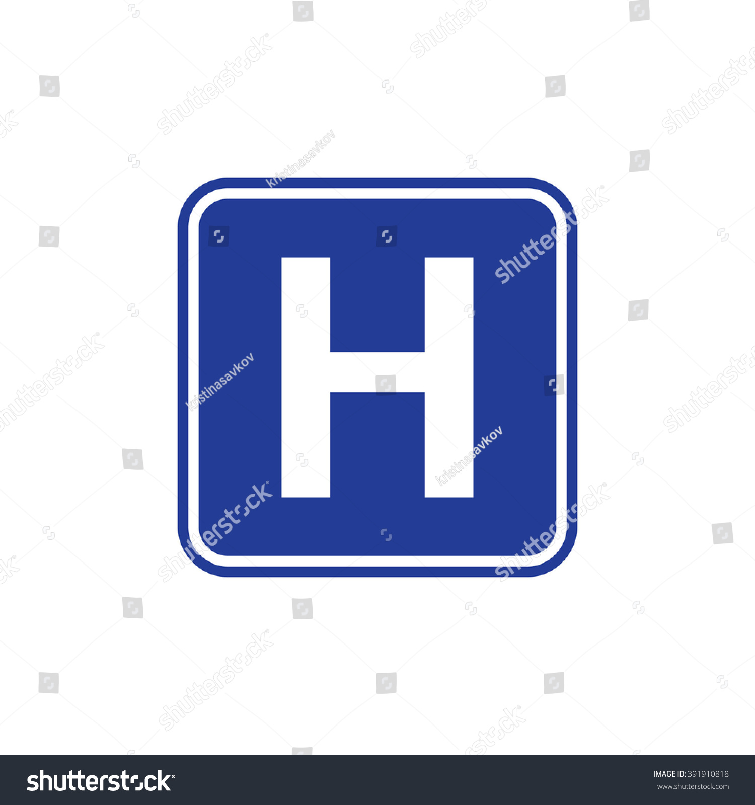 Hospital Sign Vector Icon Stock Vector (Royalty Free) 391910818 ...