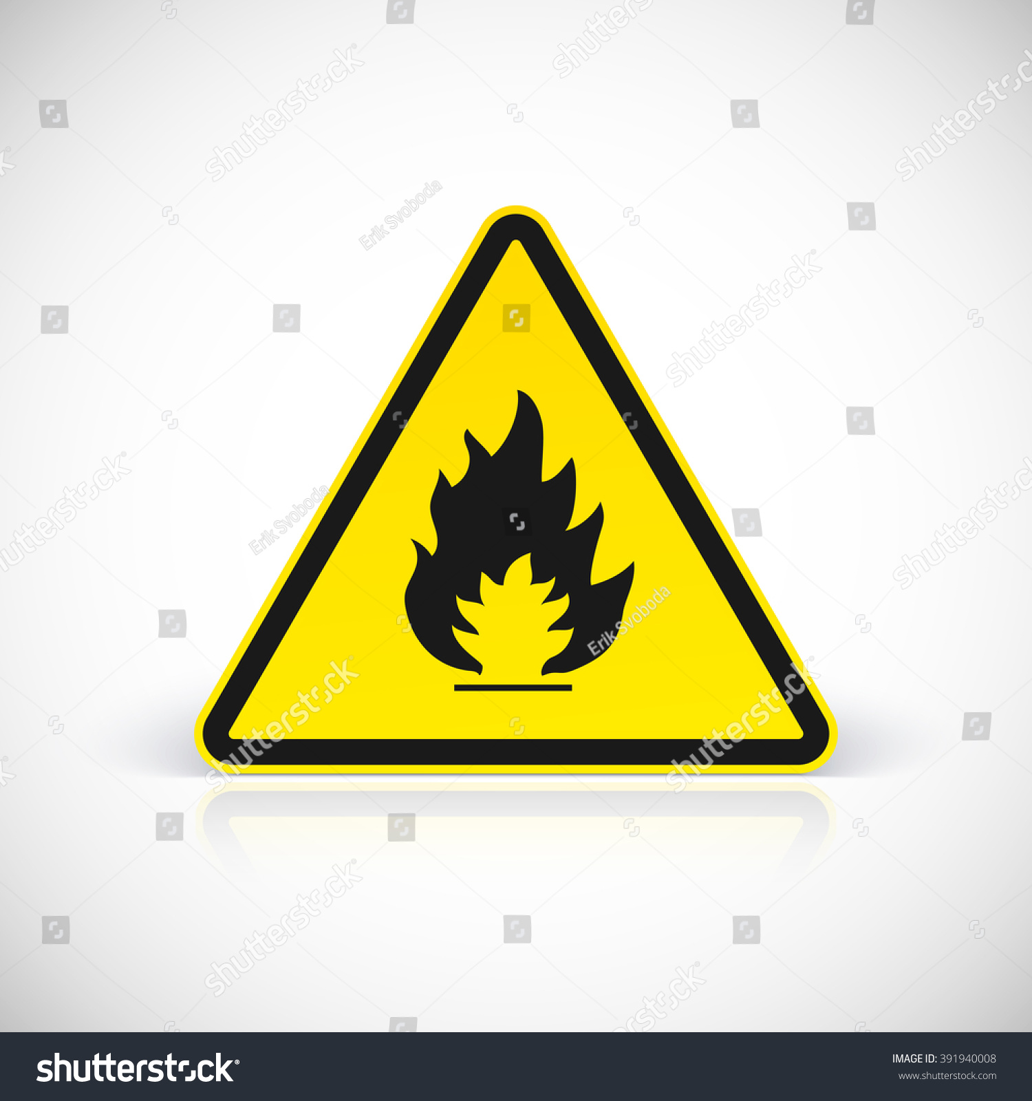 Attention Flammable Signs Fire Symbol Illustration Stock Illustration ...