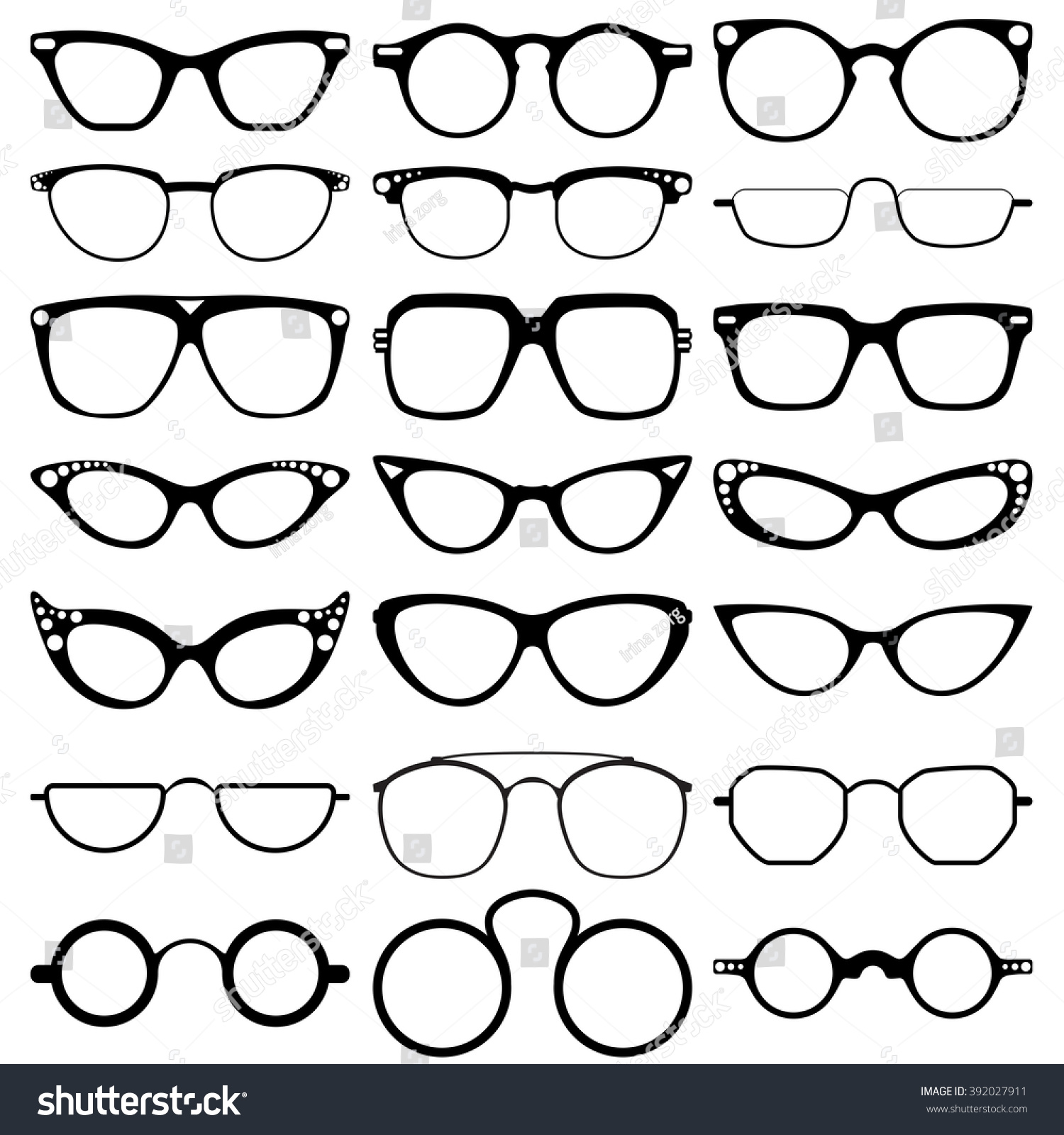 Glasses Model Icons Man Women Frames Stock Vector (Royalty Free ...