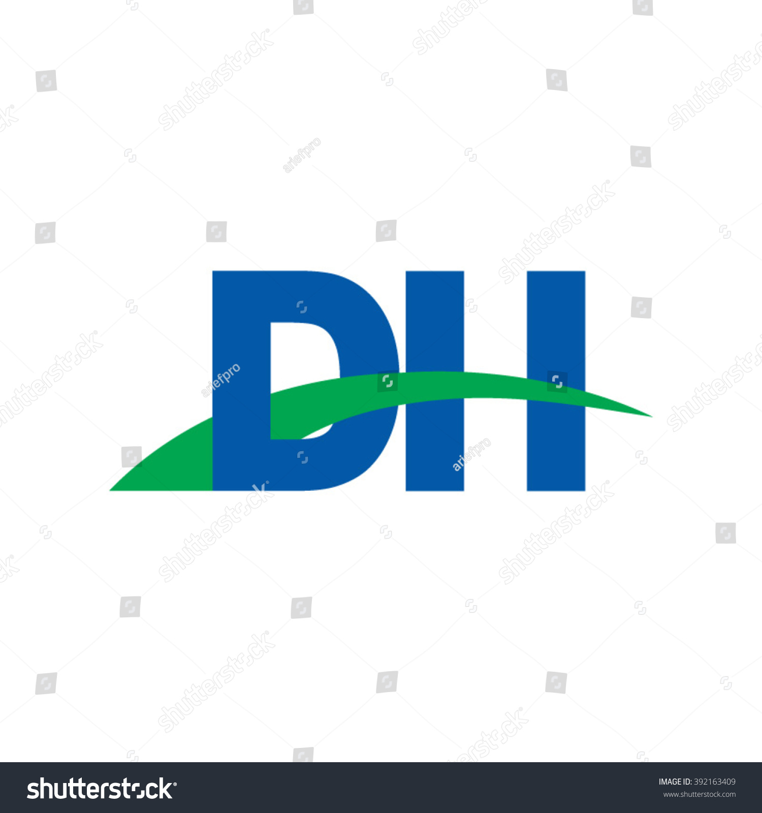 Dh Initial Overlapping Swoosh Letter Logo Stock Vector (Royalty Free ...