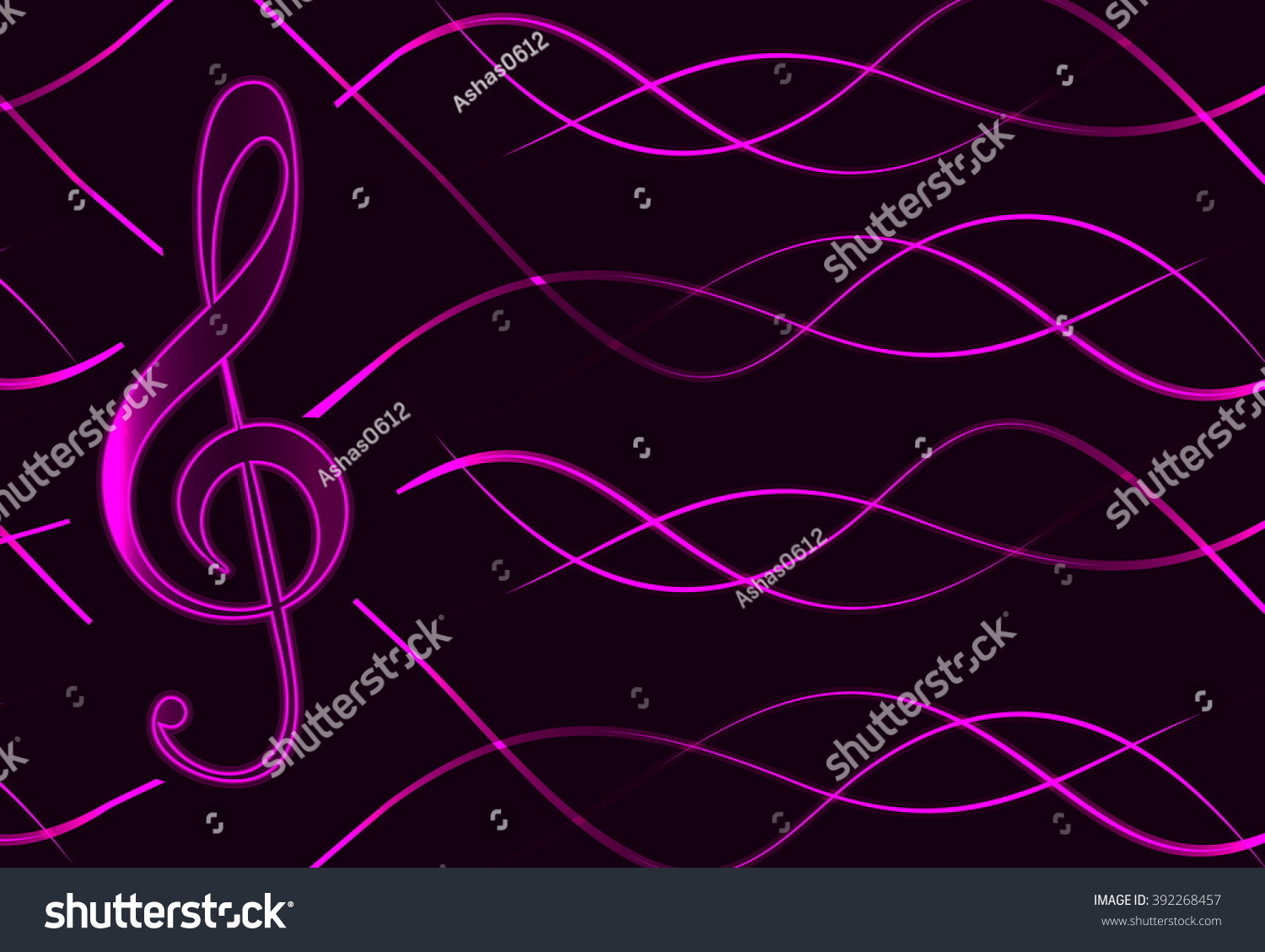 Treble Clef On Dark Background Pink Stock Illustration 392268457 ...