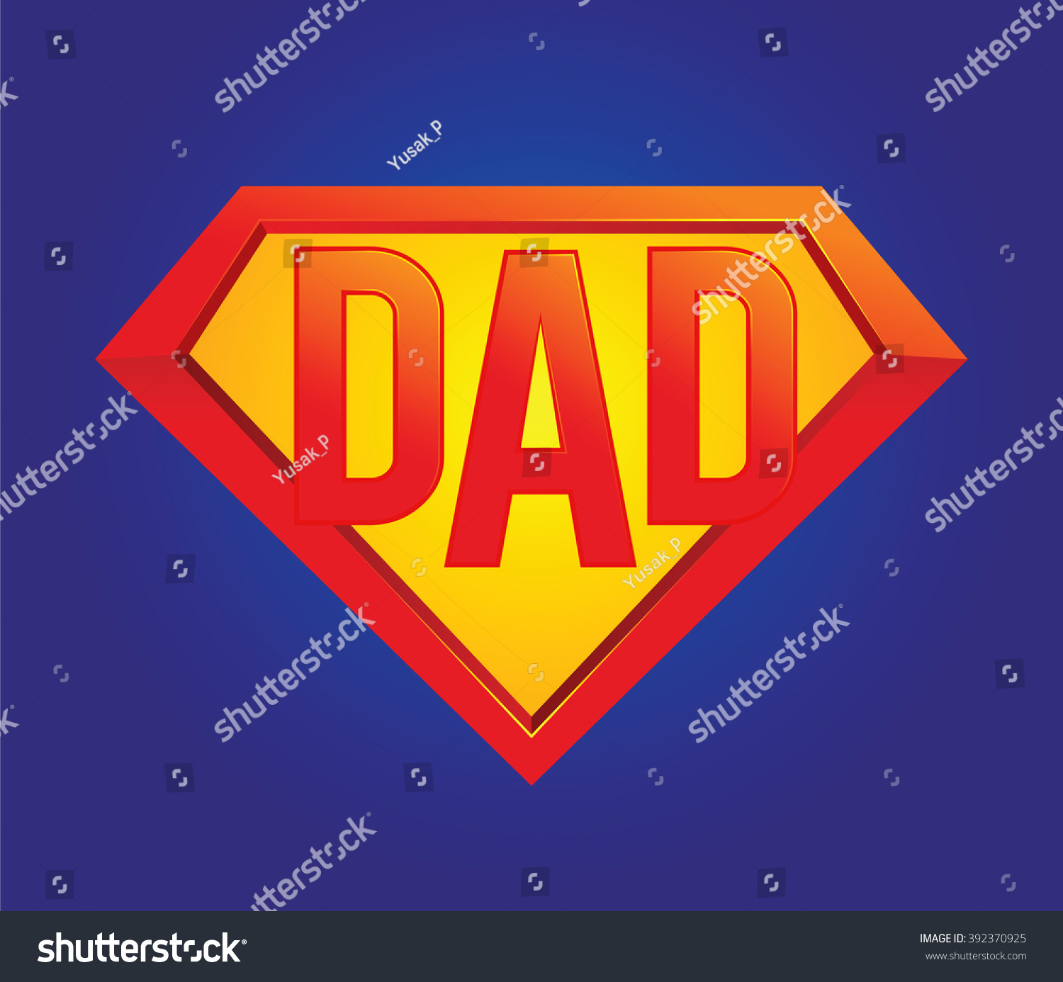 Vector Illustration Father Superhero Symbol Icon Stock Vector (Royalty ...