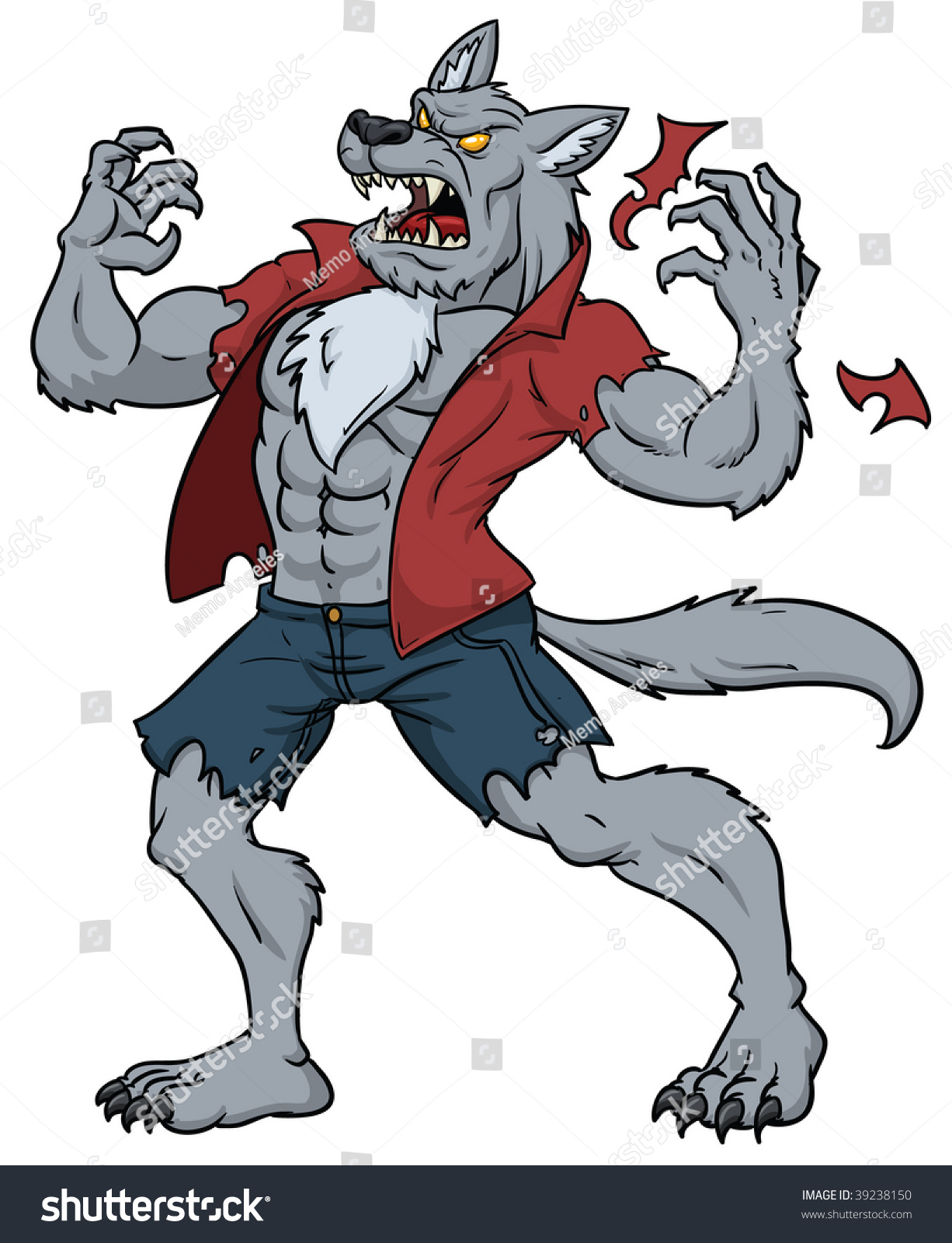 Cartoon Werewolf Howling Stock Vector (Royalty Free) 39238150 Shutterstock.
