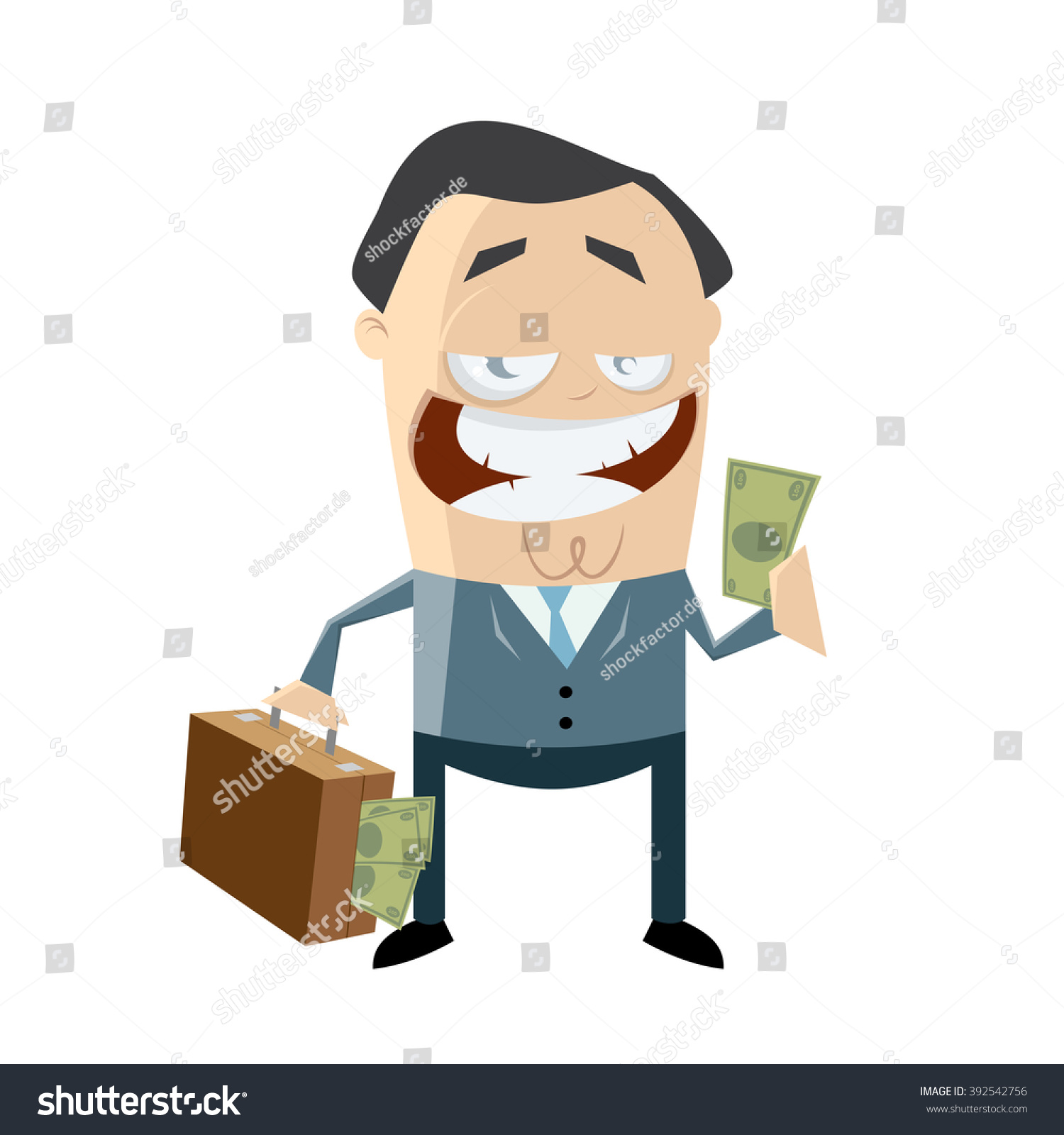 Corrupt Businessman Money His Bag Stock Vector (Royalty Free) 392542756 ...