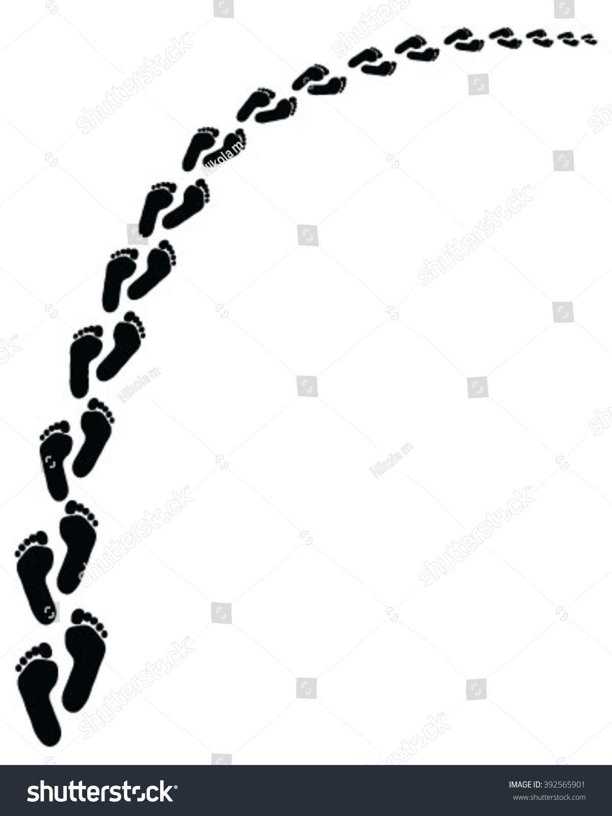 Black Footprints Vector Illustration Human Feet Stock Vector (Royalty ...