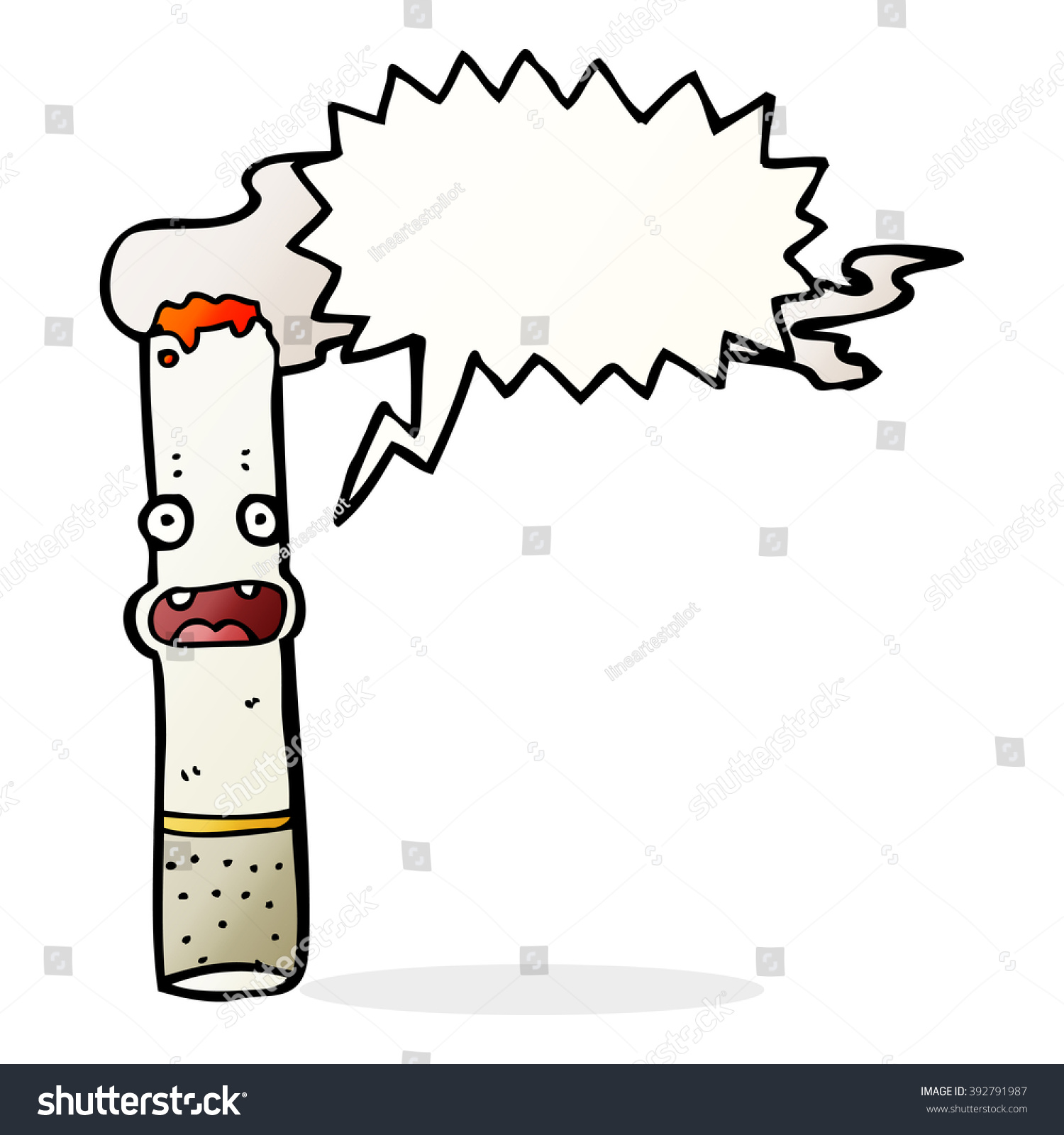 Cartoon Cigarette Speech Bubble Stock Vector (Royalty Free) 392791987 ...